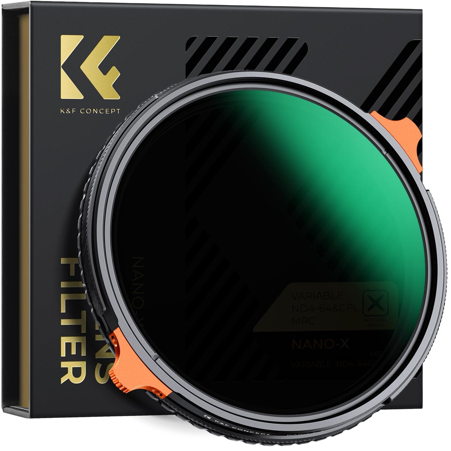 K&F CONCEPT 77mm Variable ND4-64 CPL Filter, ND Polarizing CPL Circular Polarizing Fader Neutral Density Filter 2 in 1 for Camera Lens No X Spot Multi-Coating