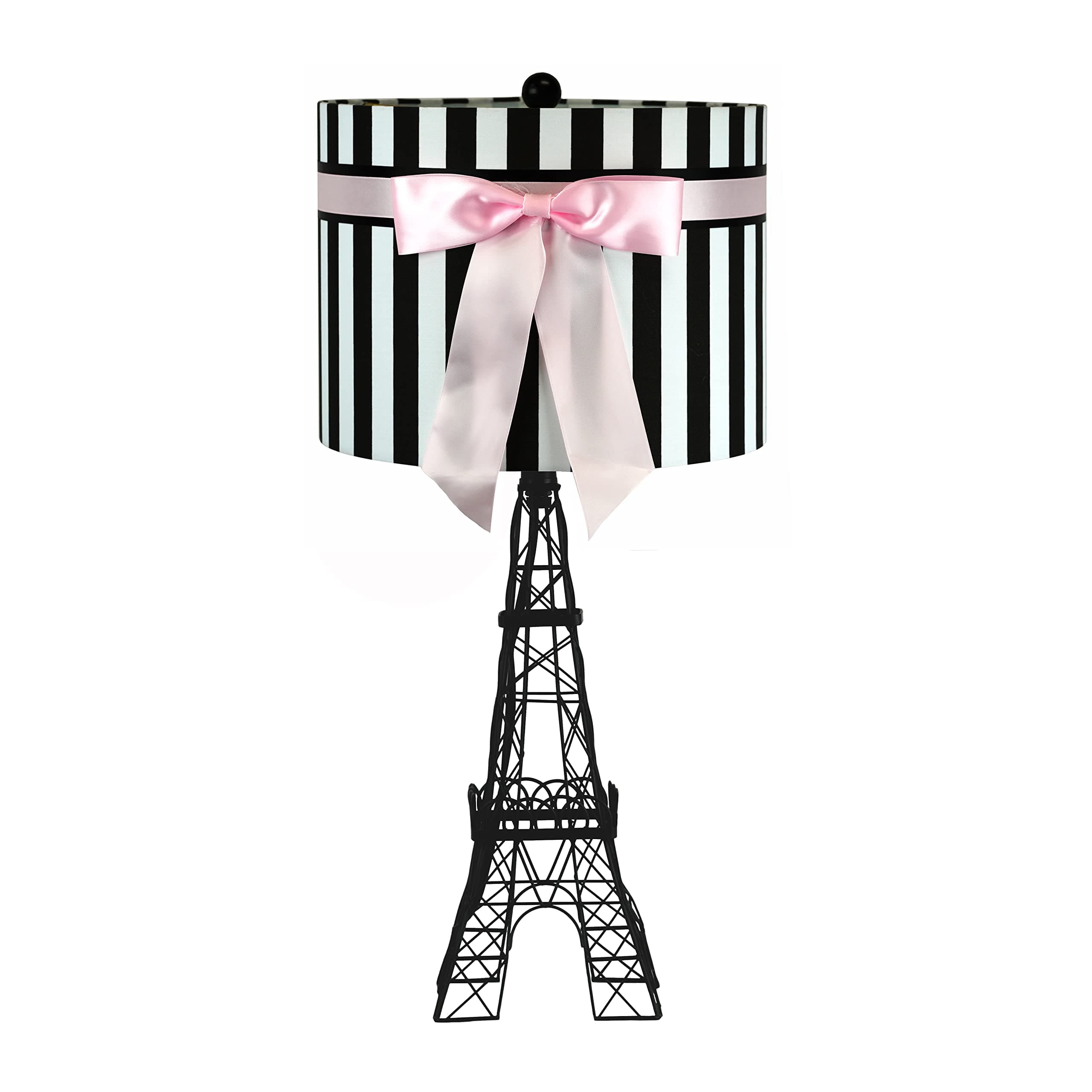 24.5" Eiffel Tower Table Lamp with Bowknot Shade (Pink)