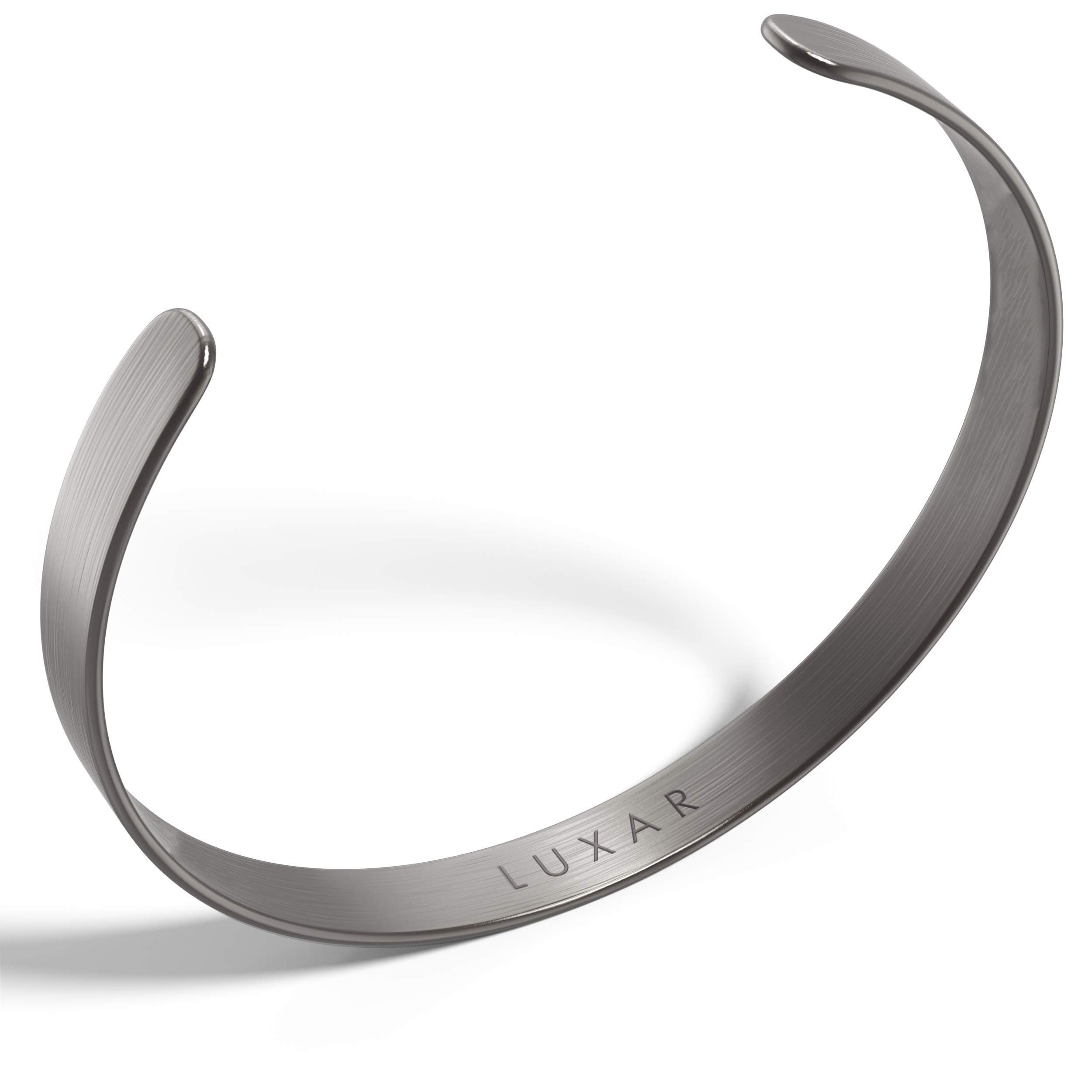 LUXAR Men's Titanium Cuff Bracelet | Solid Titanium Minimalist Bracelet Designed for Men | Available in Medium and Large Sizes | Explore the World of Luxar