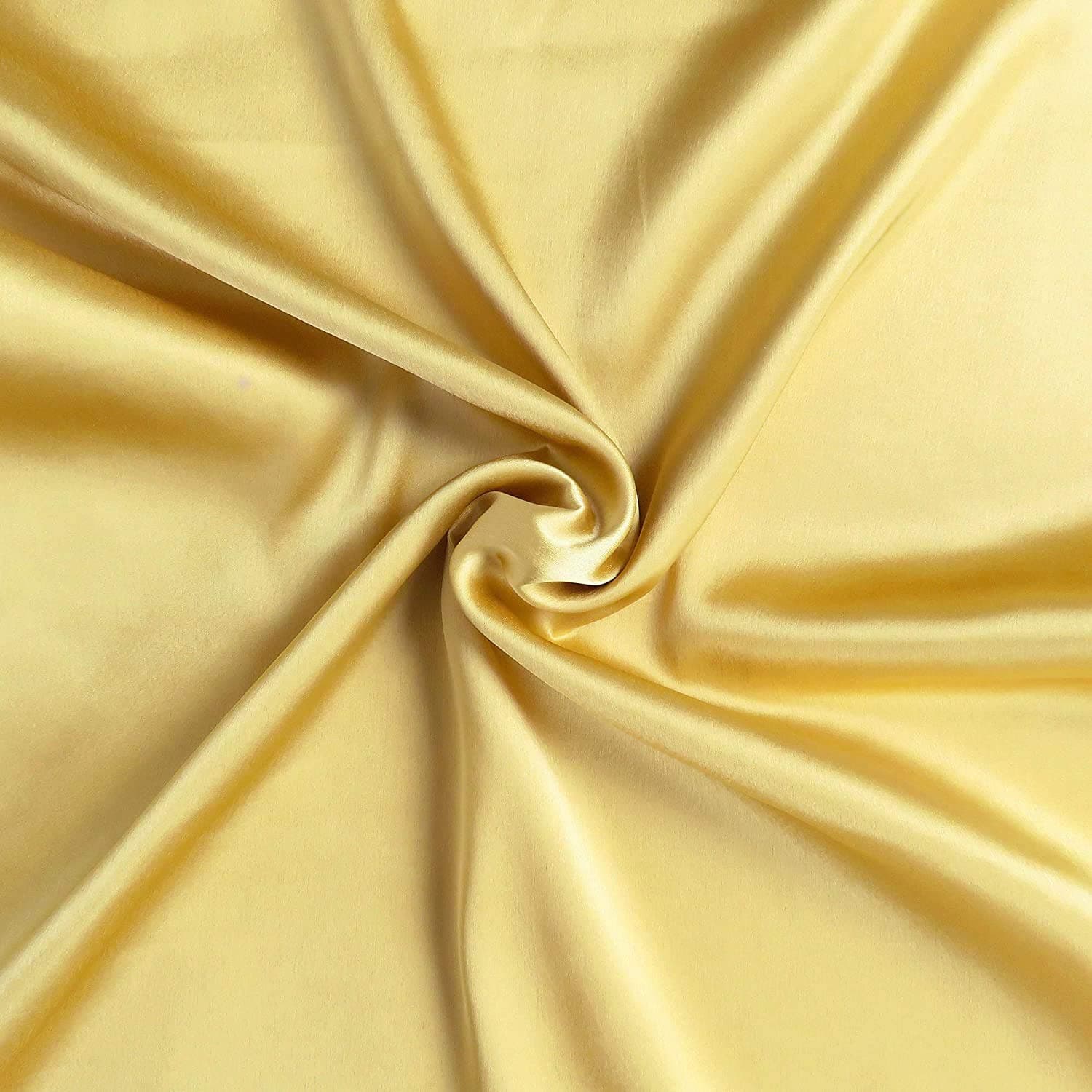 DLK Plain 600 Tc Single Color Silky Satin Solid Fabric Pillow Covers/Cases/Protectors/Handcraft Plain Material Silk And Shine Fabric Material (W:- 44 Inch, Deep Golden,6 Meter)