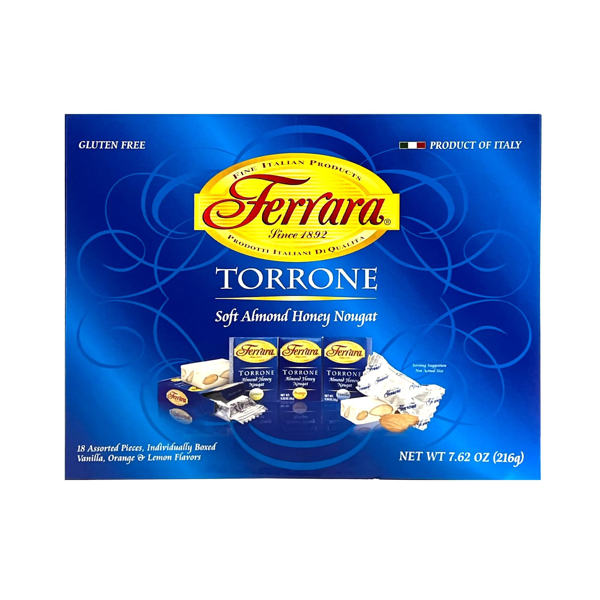 Torrone Nougat Candy, 18 Assorted Pieces () NET WT 7.62 216g