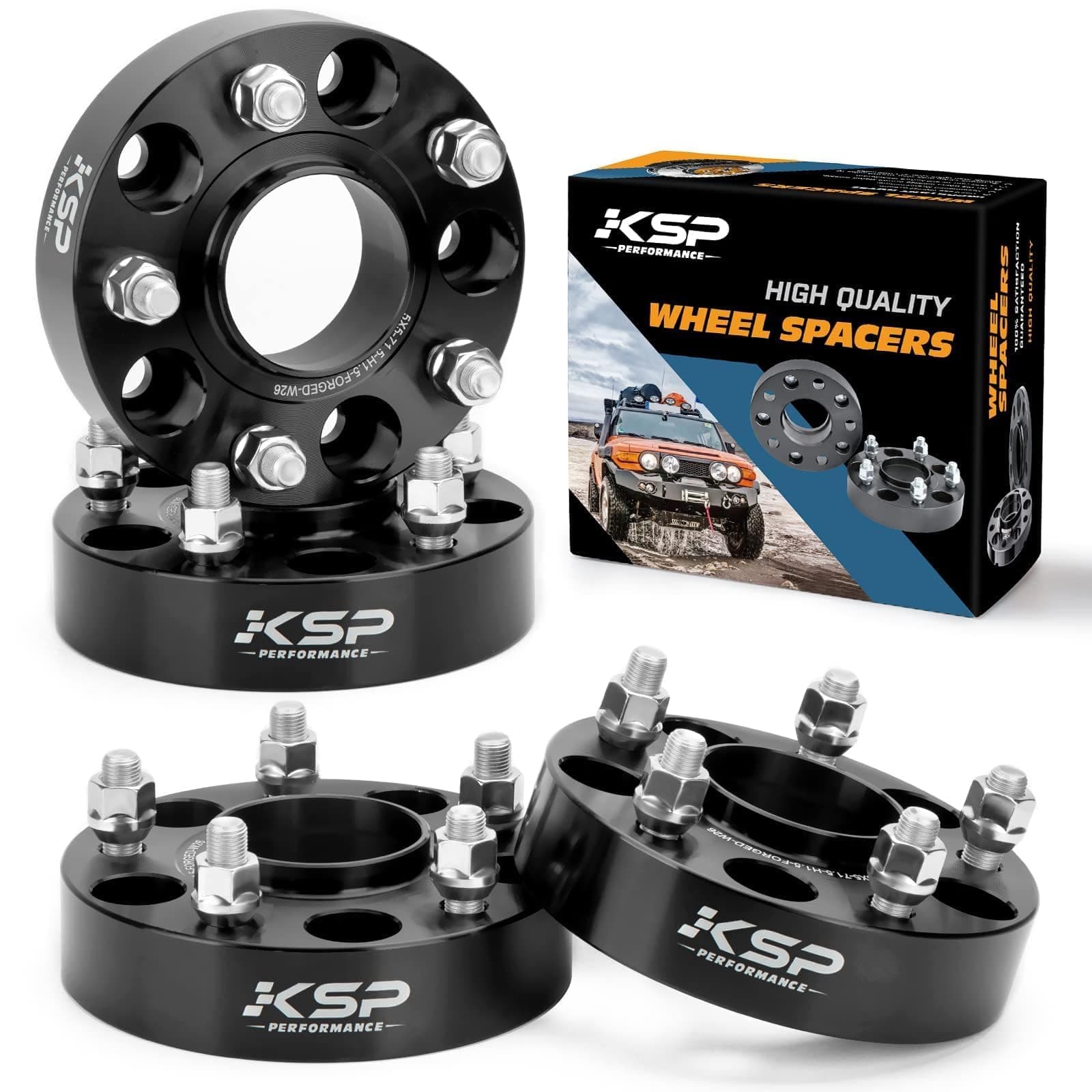 KSP PERFORMANCE 5X5 Wheel Spacers Compatible with J-e-e-p,1.5" Forged Hubcentric 1/2" x20 Stud Hub Bore 71.5mm for 1999-2010 Grand Cherokee WJ WK, 2007-2018 Wrangler JK JKU, 05-10 Commander XK Black