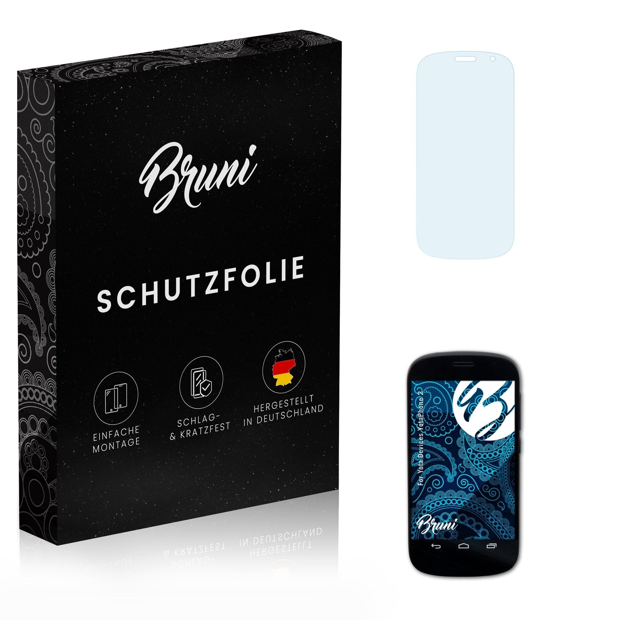 Bruni Screen Protector compatible with Yota Devices YotaPhone 2 Protector Film, crystal clear Protective Film (2X)