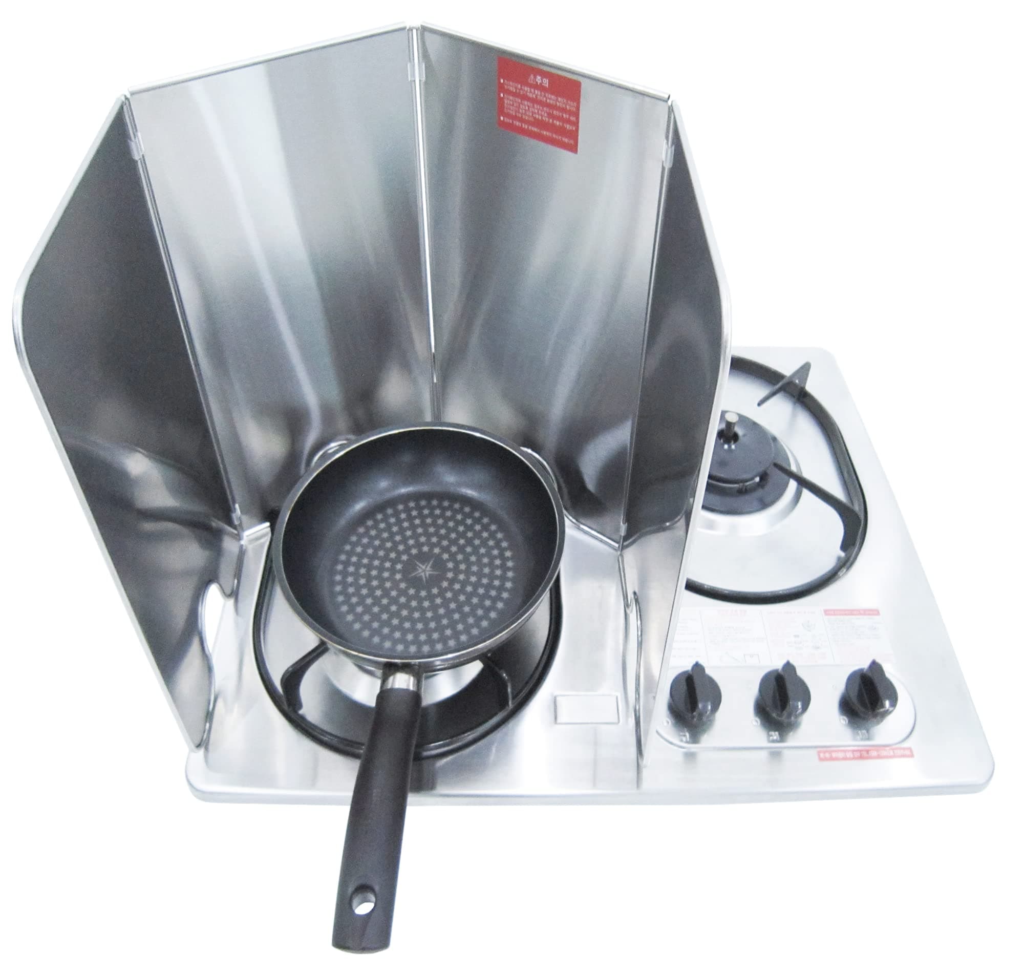 Splatter Guard for Cooking - Grease Splatter Screen - 4 Sided Splatter Guard Compact Type - Stainless Steel - Unfold 33.26 in x 14.17 in - Fold 8.26 in x 14.17 in x 0.86 in