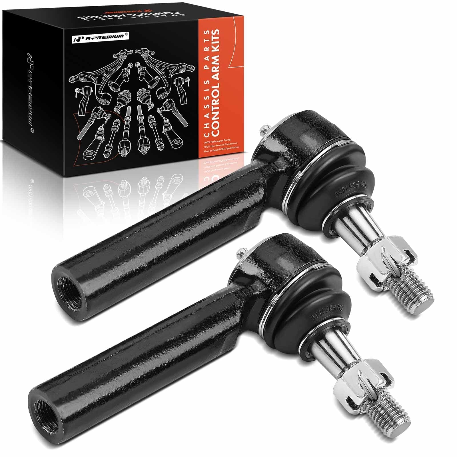 A-Premium 2 x Front Outer Tie Rod Ends, Compatible with Chevy Silverado 1500 14-19, Tahoe/Suburban 15-20 & GMC Sierra 1500 14-18, Sierra 1500 Limited 19, Yukon (XL) 15-20 & Cadillac Escalade 15-20