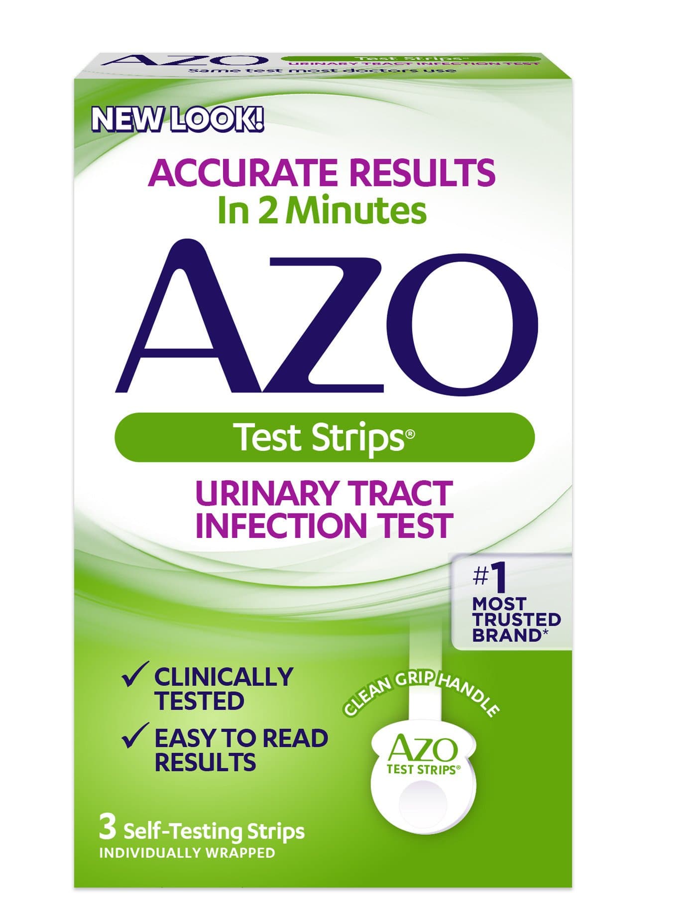 AZO Urinary Tract Infection Test Strips, 3-Count Boxes (Pack of 2)(Packaging may vary)