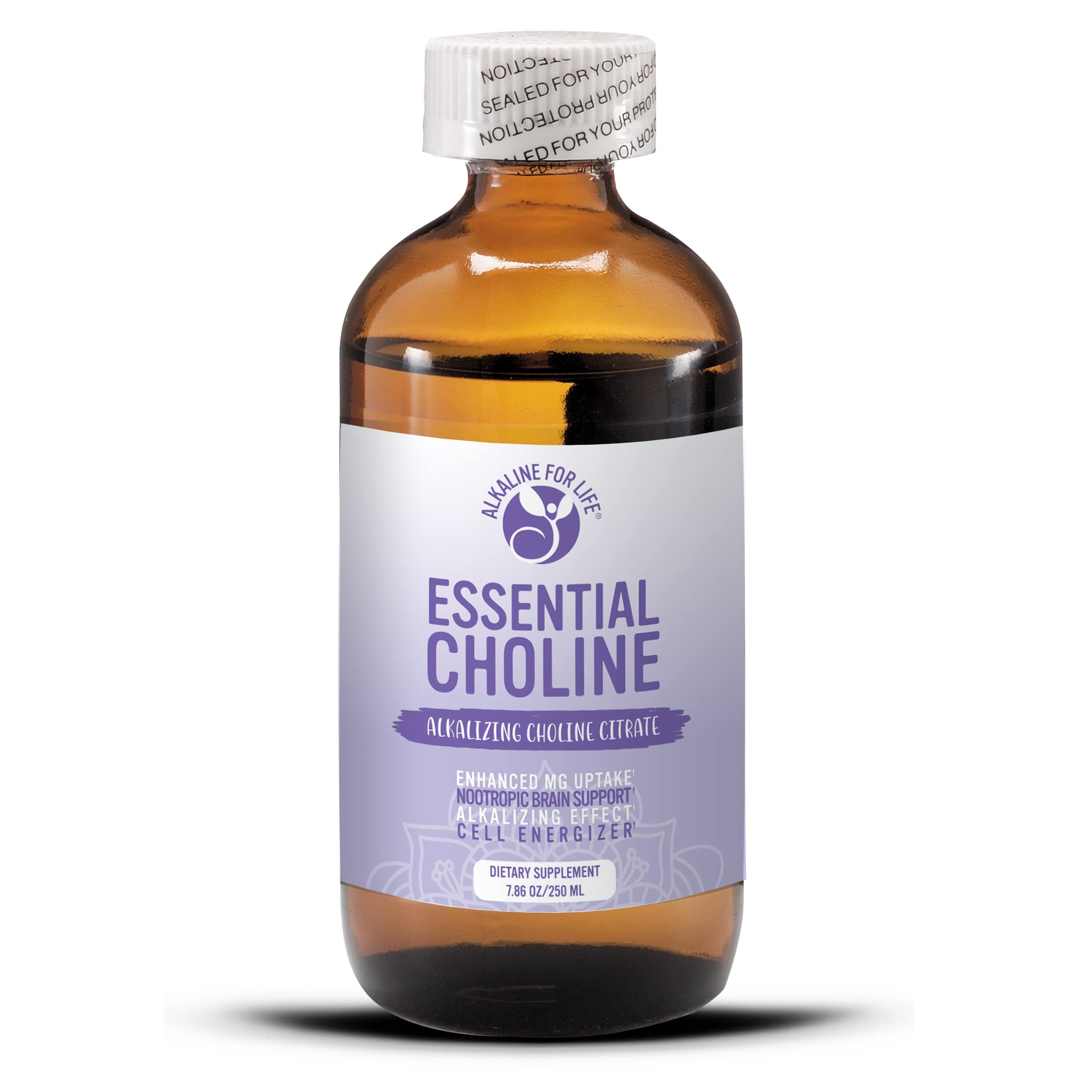 Essential Choline Citrate - Liquid Choline Supplements for Brain, Memory, Focus - 650Mg Choline Supplement - Bioavailable Alkalinizing Liquid Choline Enhances Magnesium Supplementation
