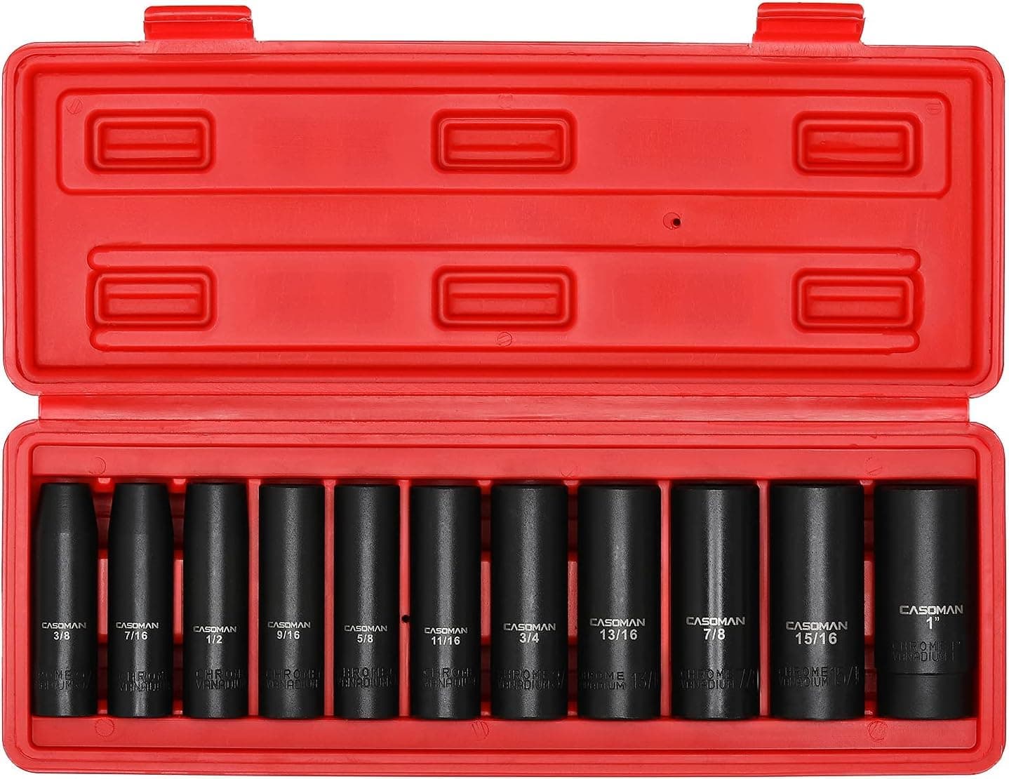 11 Pieces 1/2-Inch Drive Deep Impact Socket Set