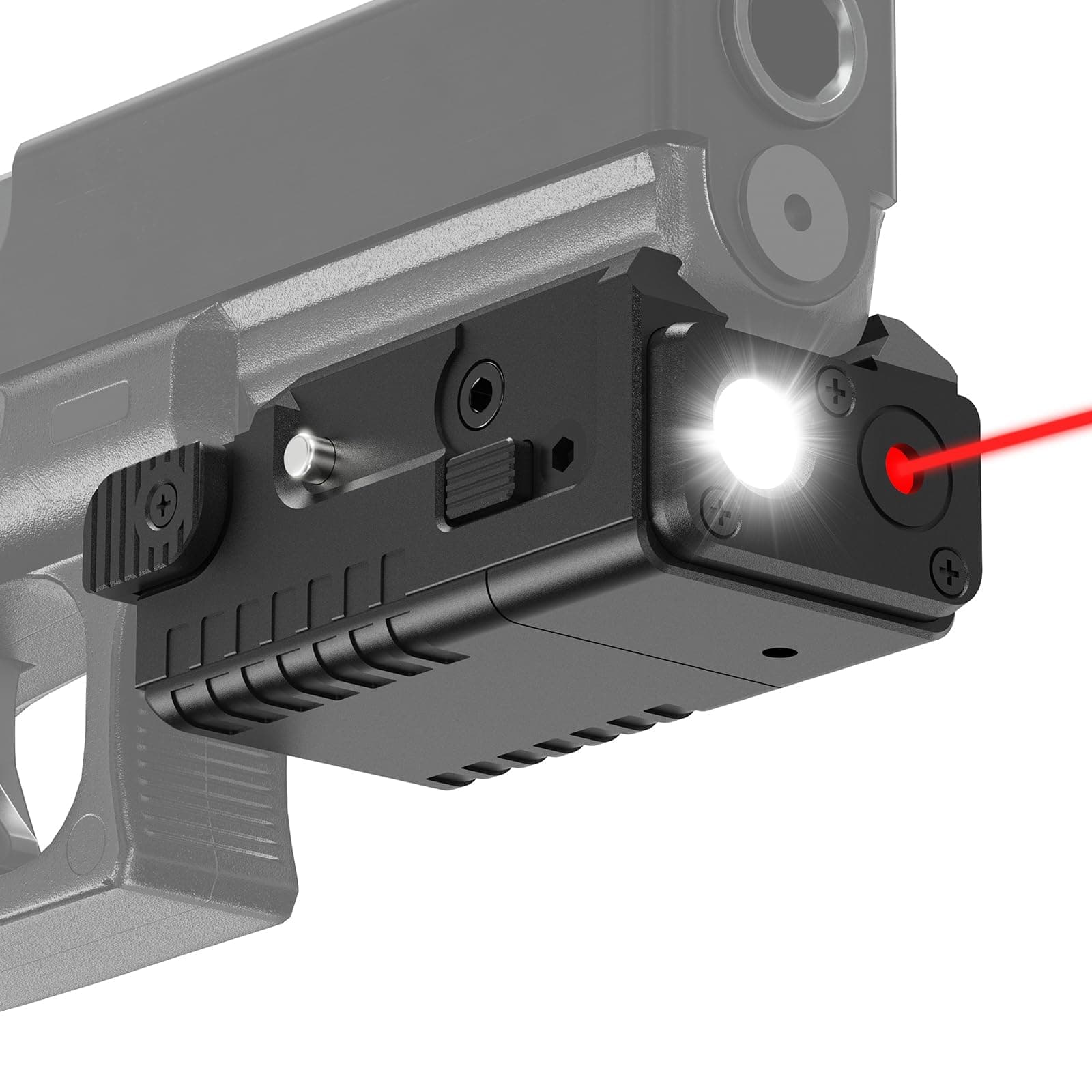 FL-75 700 Lumen RED Laser Light Combo Pistol Light Gun Flashlight, Compact Pistol Flashlight and Tactical Flashlight for Shotgun, Pistol and Rifle with Picatinny Rail