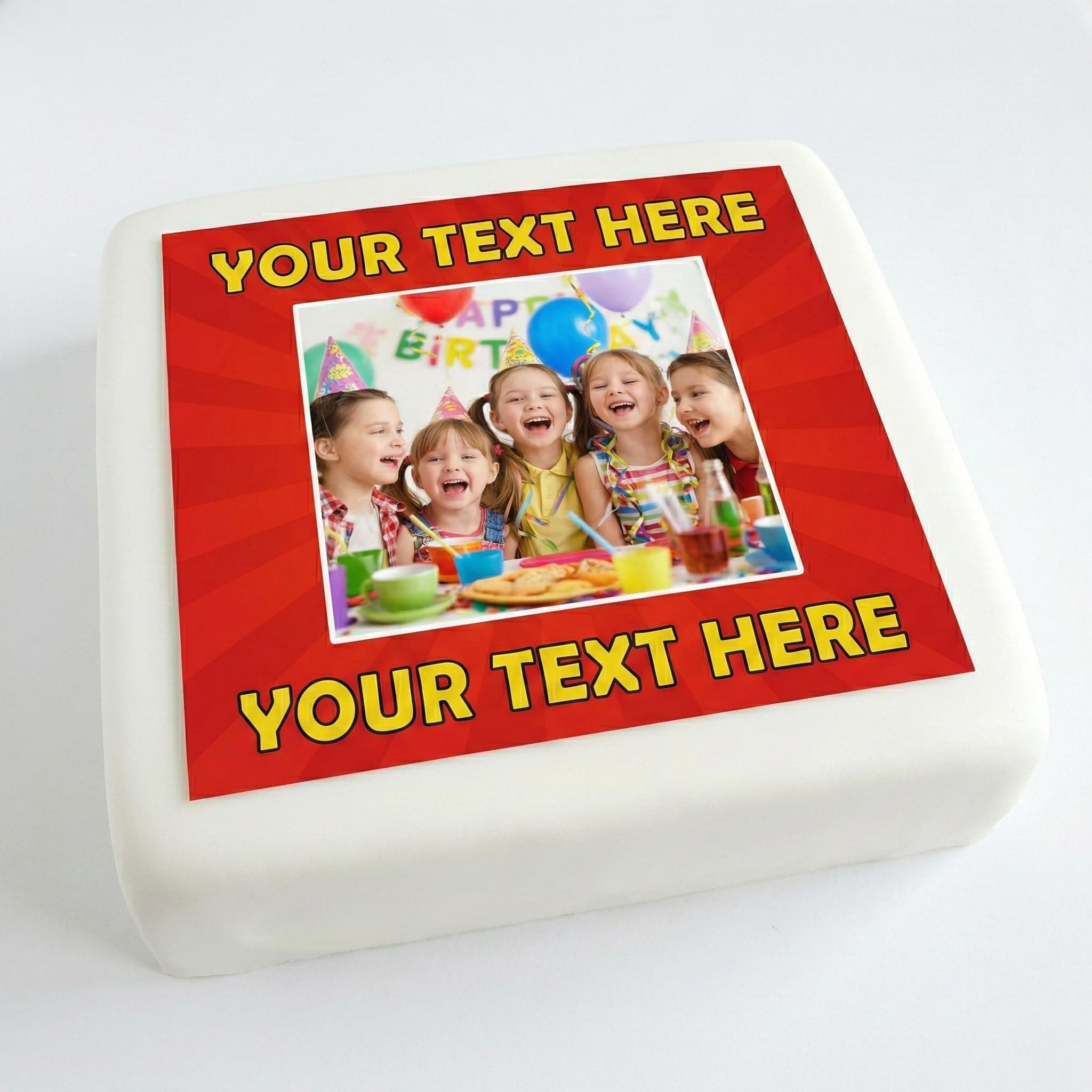 – 7.5,7,6,5,4 Inch Pre Cut Multi Size Square Personalised Photo/Your Logo Cake Topper Edible Fondant Icing Sheet/Wafer Cake Topper