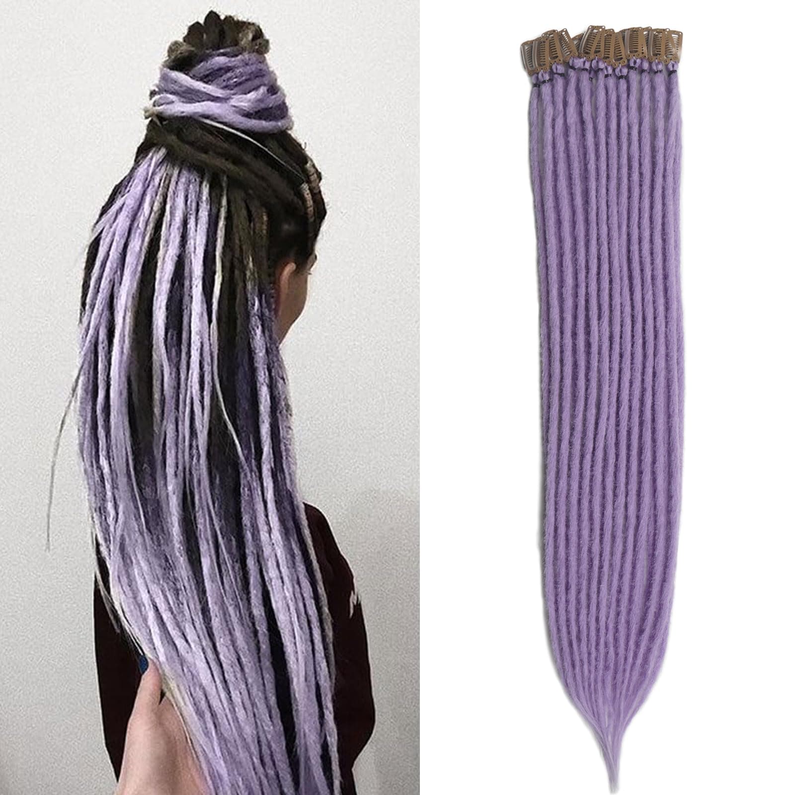 Light Purple Single Clip in Dreads