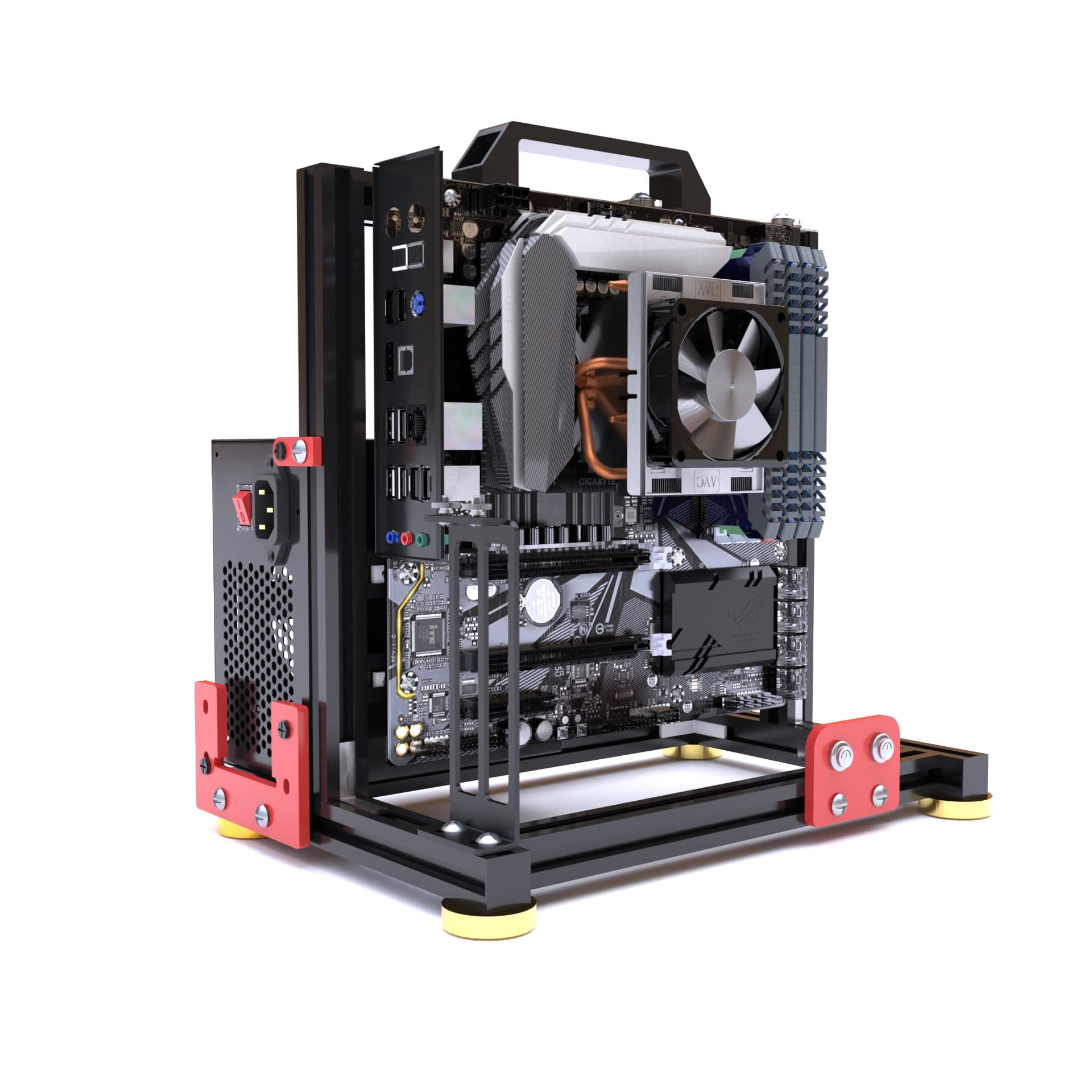 DIY Aluminium Pc Open Case Computer Chassis Test Bench Support Water Cooling Support Server Chassis Support Itx Matx ATX Eatx (2.M-ATX)