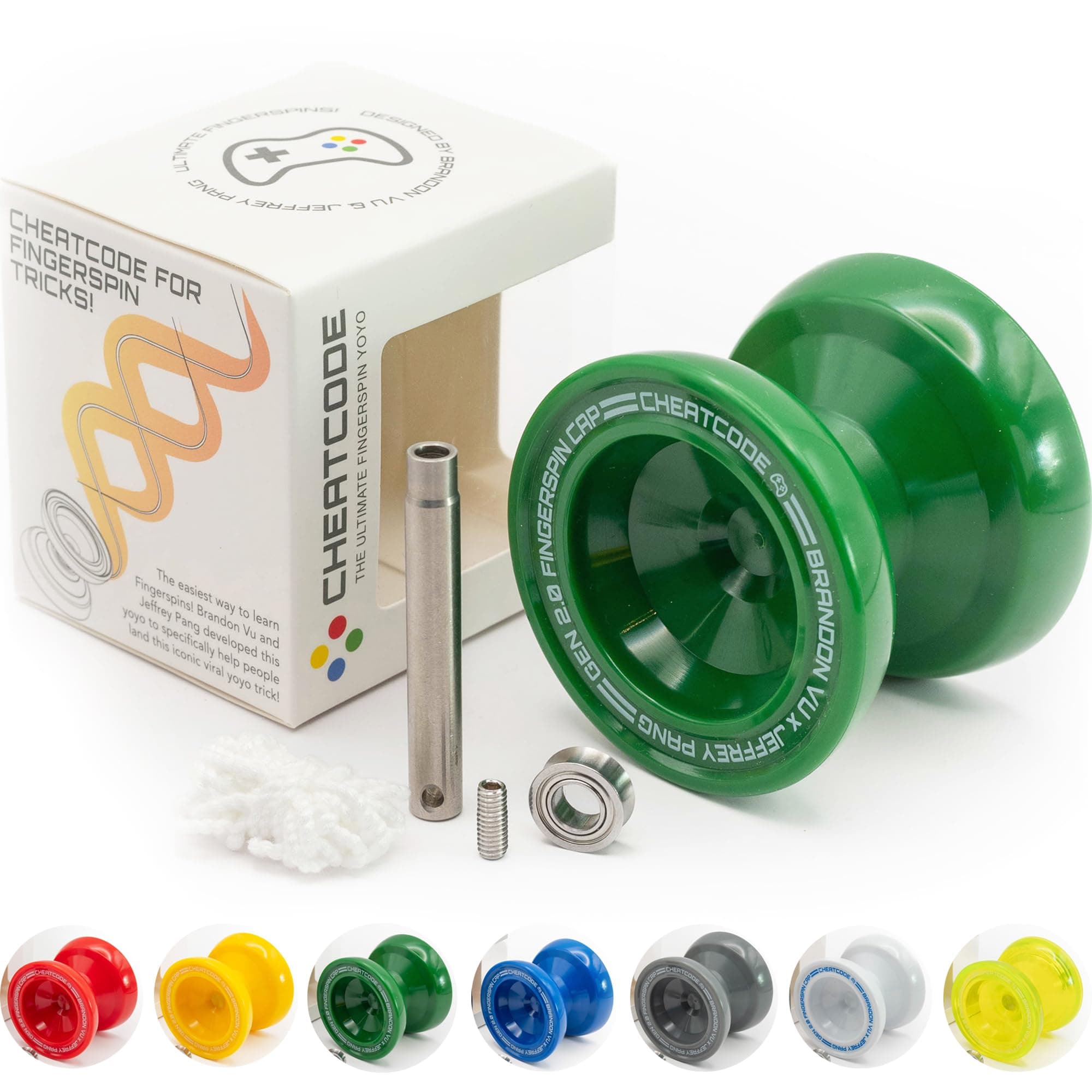 Cheat Code Yoyo by Brandon Vu | Master Fingerspin Tricks | Unresponsive Yoyo for Kids, Teens and Adults | Great Yoyo for Beginners | Extra Professional Ball Bearing Kit Included | Offset