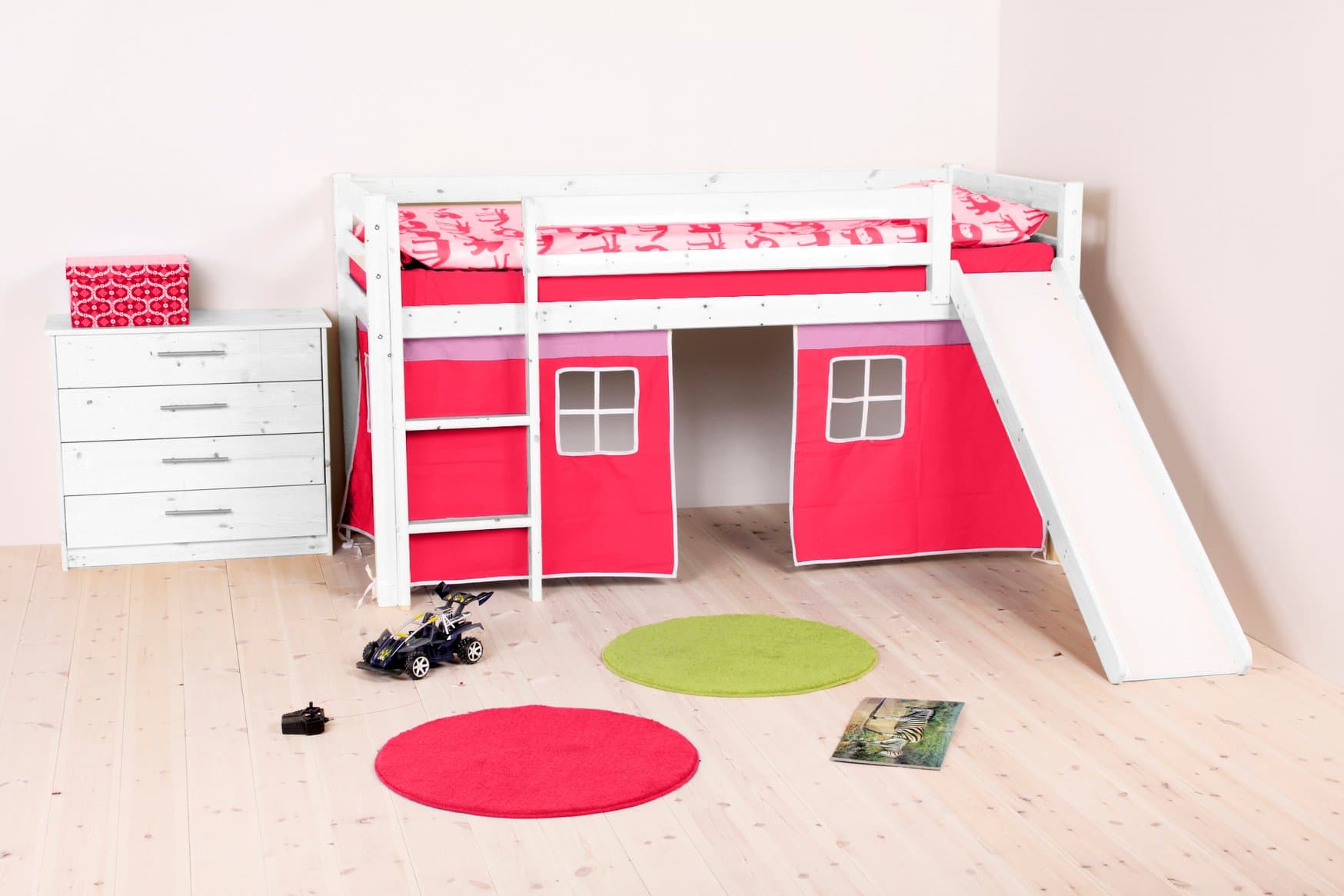 Flexa Loft Slide Bed - Twin Size - White Wash