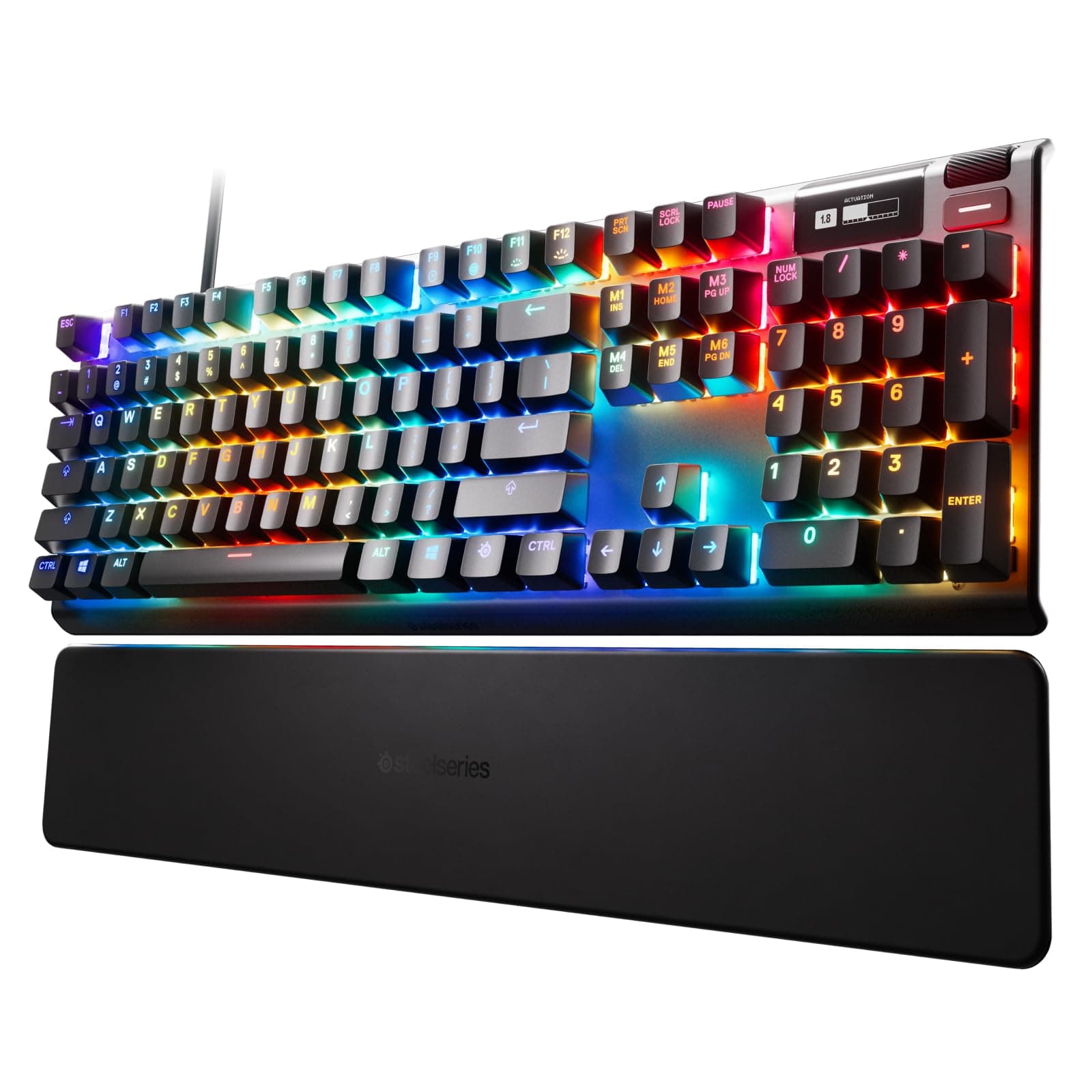 SteelSeries Apex Pro Mechanical Gaming Keyboard - Adjustable Active Switch - World's Fastest Mechanical Keyboard - OLED Smart Display - RGB Backlight