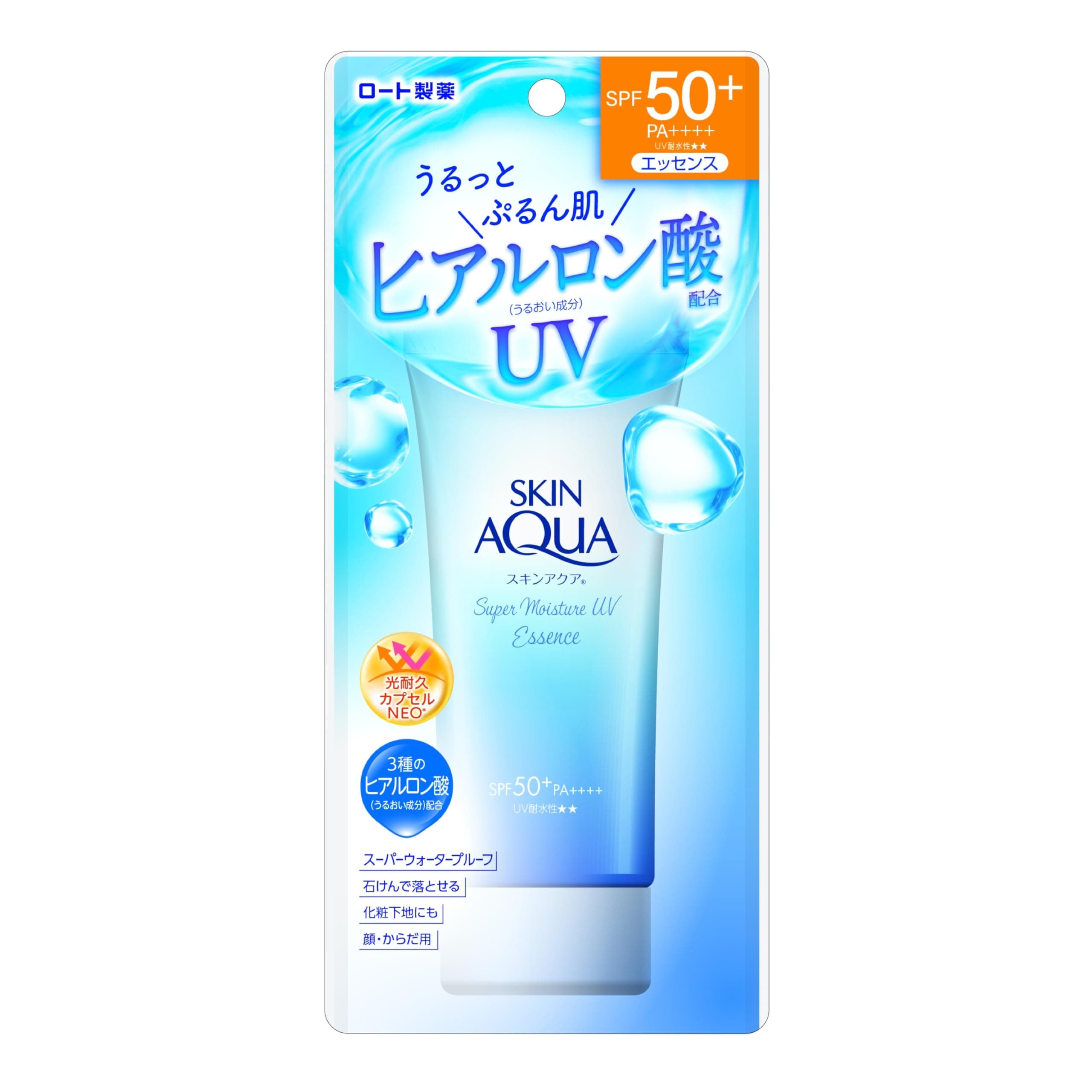 Skin Aqua Super feuchtigkeitsspendende UV-Essenz 80 g Version 2023