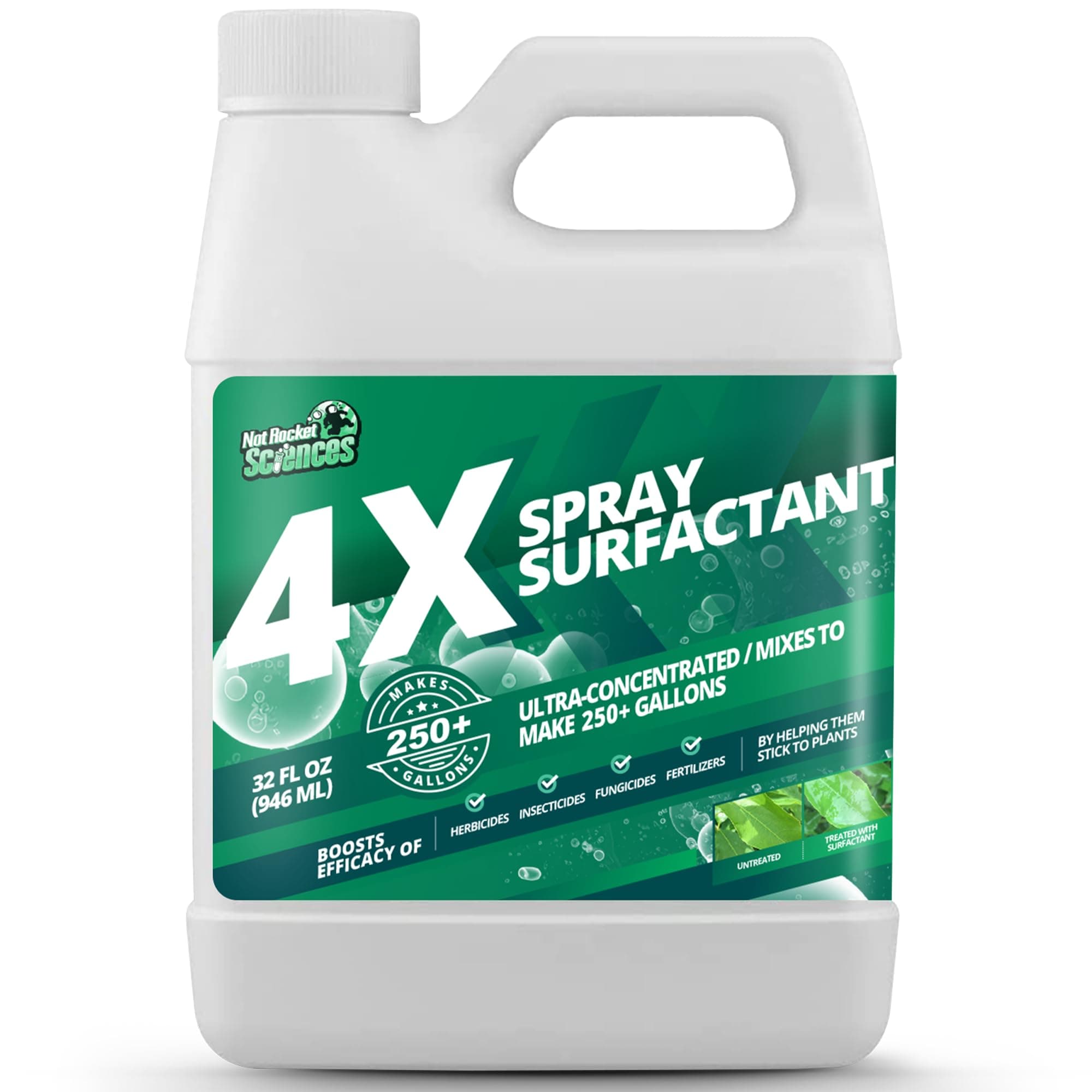 - 32oz 4X Non Ionic Surfactant - Makes 250+ Gallons - Nonionic Wetting Agent & Concentrated Surfactant Spray for Increased Product Efficacy, Ideal Spreader Sticker, No Foam Wetting Agent
