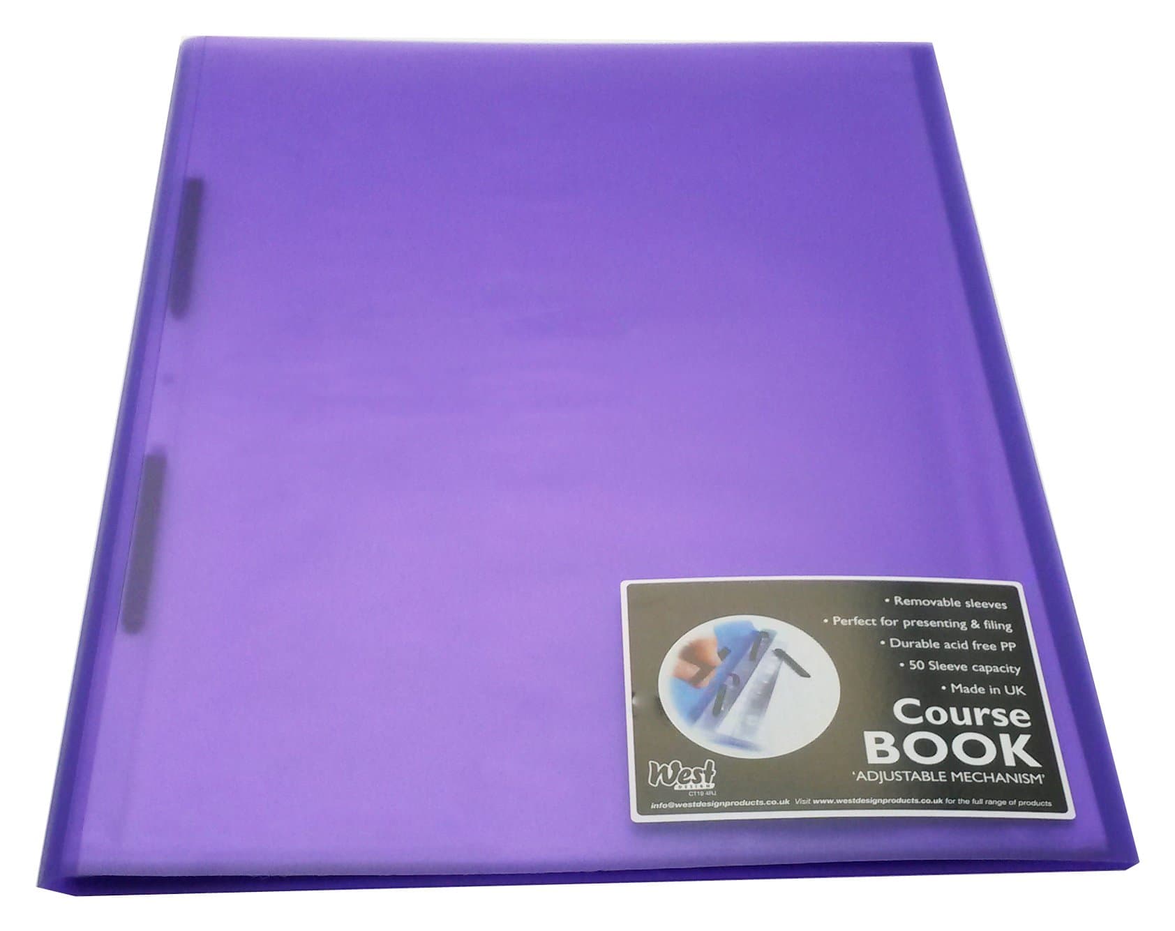 Course Book Adjustable Capacity Purple A3, File Holder, Presentation Display Wallet, Paper, Document, Poly Clear Sleeves
