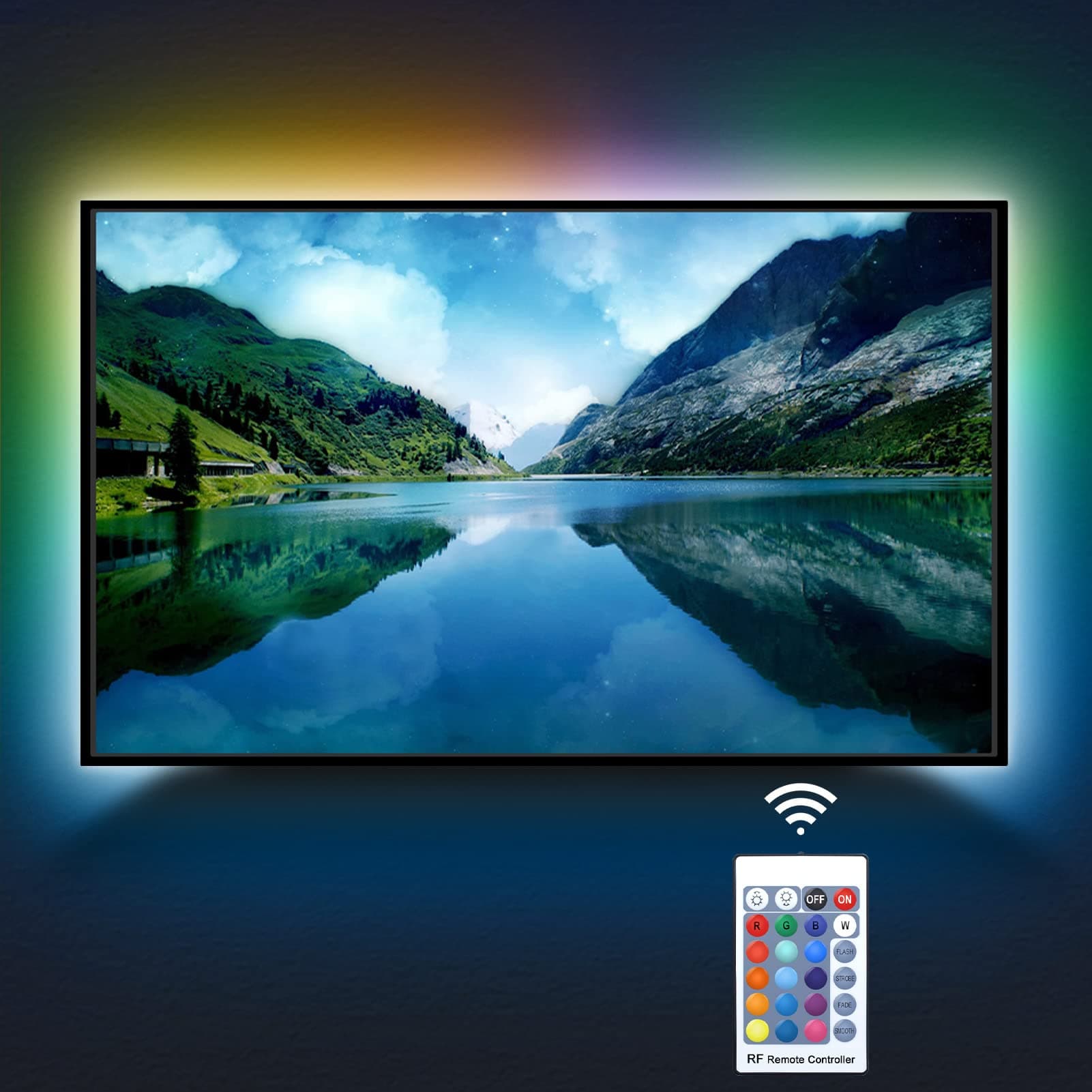 inShareplus LED TV Backlight kit with Remote, 9.9ft Suitable for 40-65 inch TV -16 Colors 4 Dynamic Lighting Effects, Bias Lighting for HDTV