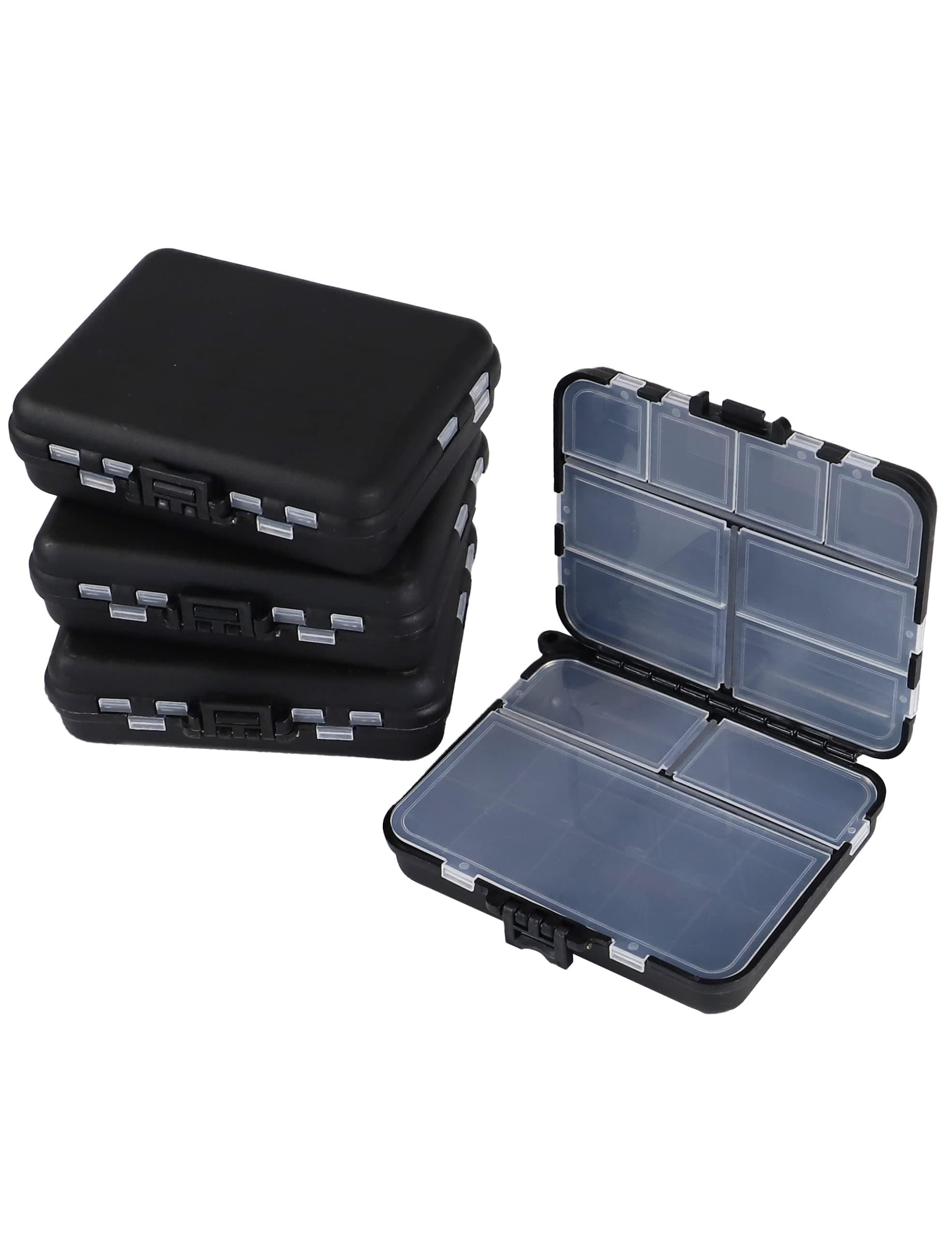 Small Tackle Box Organizer 4 Pack Mini Tackle Boxes Plastic Fishing Organizer Tackle Storage Containers Kayak Fly Boxes