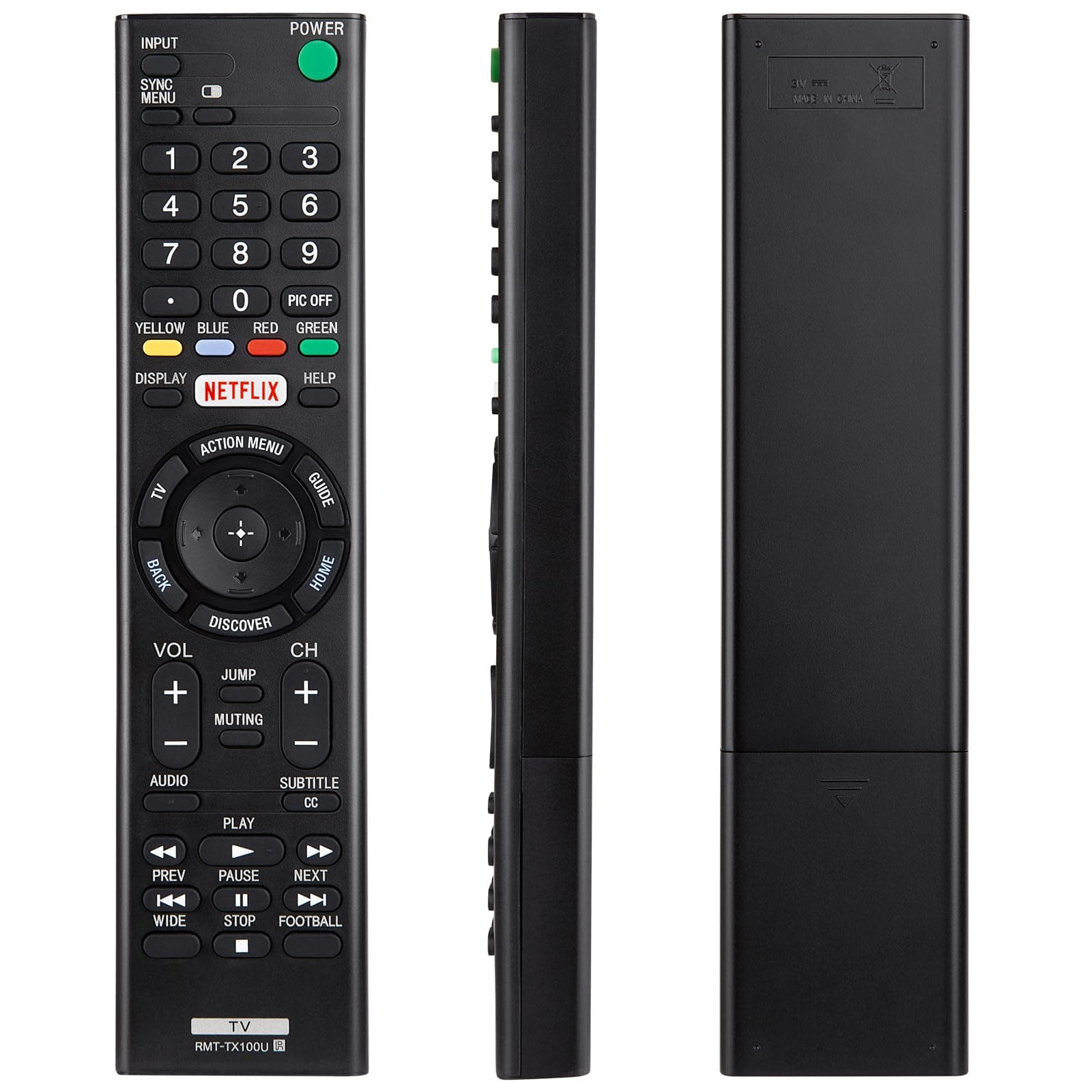 Universal Remote for Sony-TV-Remote-Control, Replacement for All Sony Bravia Smart LCD LED HD TV Remote, with Netflix Buttons