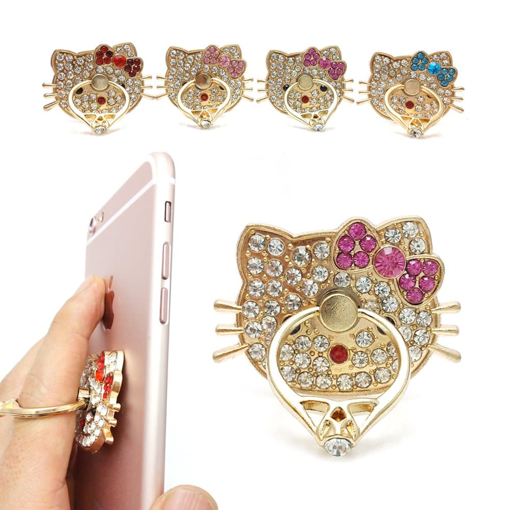 Phone Stand, Universal Phone Stand ,Phone Ring Grip, Multi-Angle Portable Stand, 360 Rotation 3D Aluminium Alloy Ring Grip/Phone Holder for iPhone, iPod, Samsung, All Cell Phones (Pink)