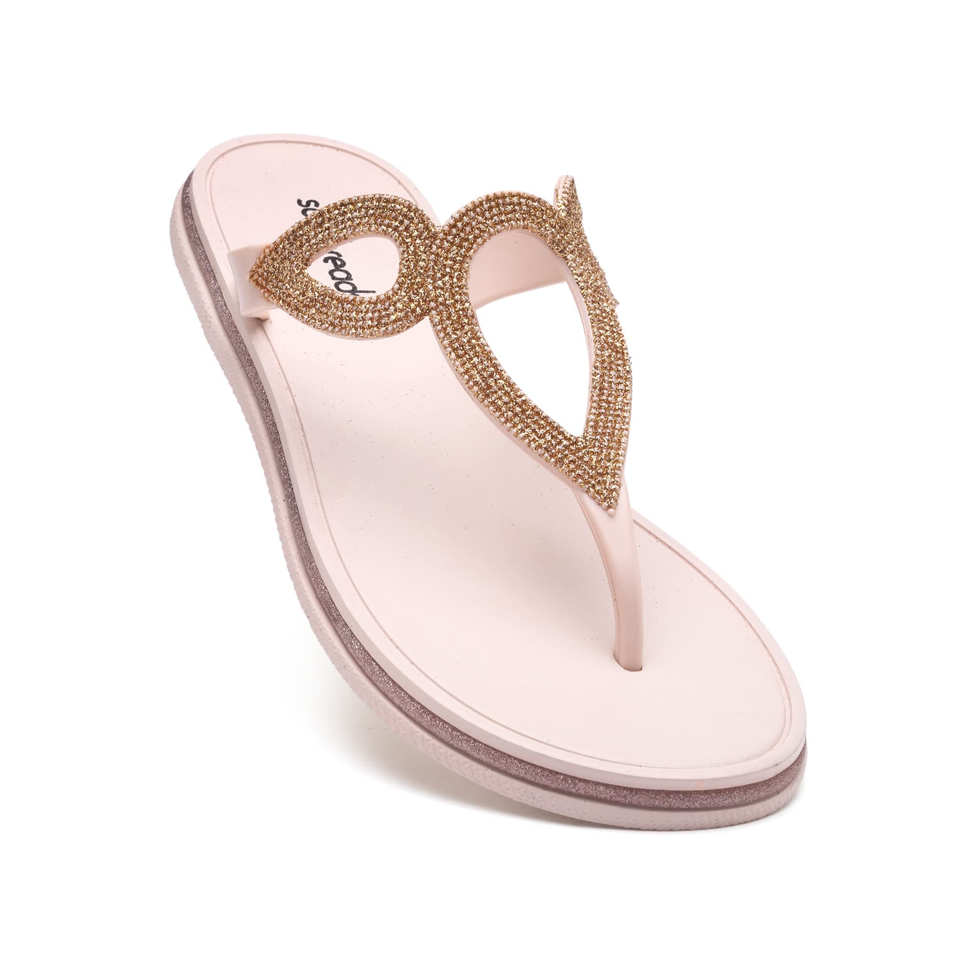 SOLETHREADSSUMMER BLING| Super Soft | Comfort | Cushion | Bounce Back | Durable | Handcrafted Upper | Outdoor | Flip Flops Sandals for Women