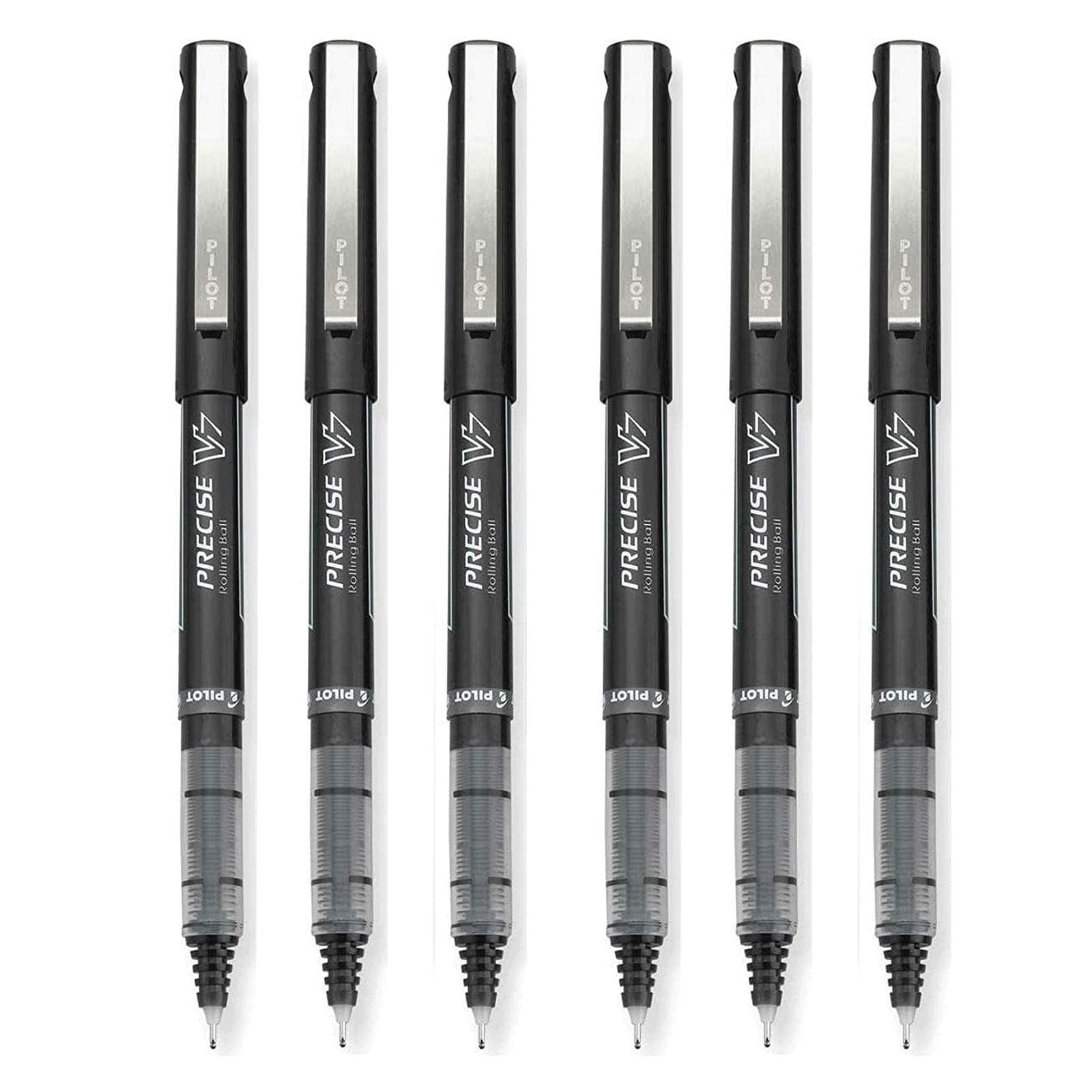 Pilot Precise V7 Stick Rolling Ball Pens, Fine Point, Black Ink, 6 Pack
