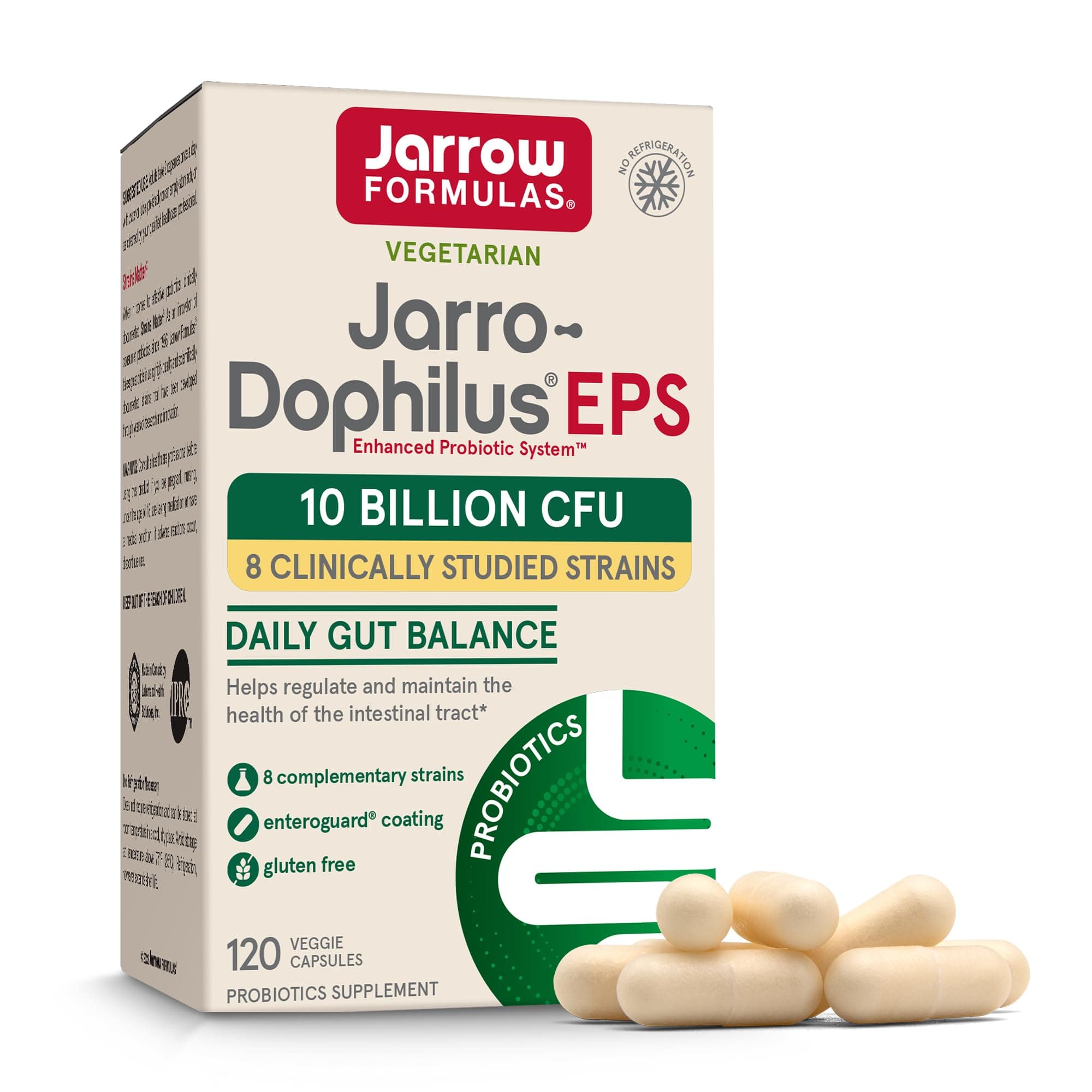 Jarro-Dophilus EPS- 5Billion CFU Per Serving- Clinically Studied Multi-Strain Digestive Probiotic Supplement- Intestinal & Immune Health- Up to 120 Servings