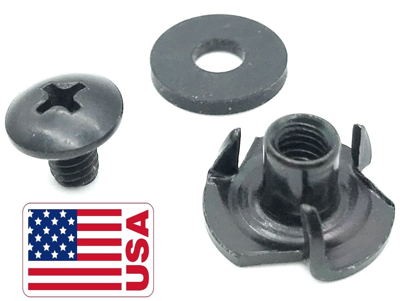 Black 3 Prong T-Nuts Binding Post 1/4" x 8/32 for Kydex & Leather Gun/Knife Holster Making Supplies, 1/2" Tee Nut by Quick Clip Pro