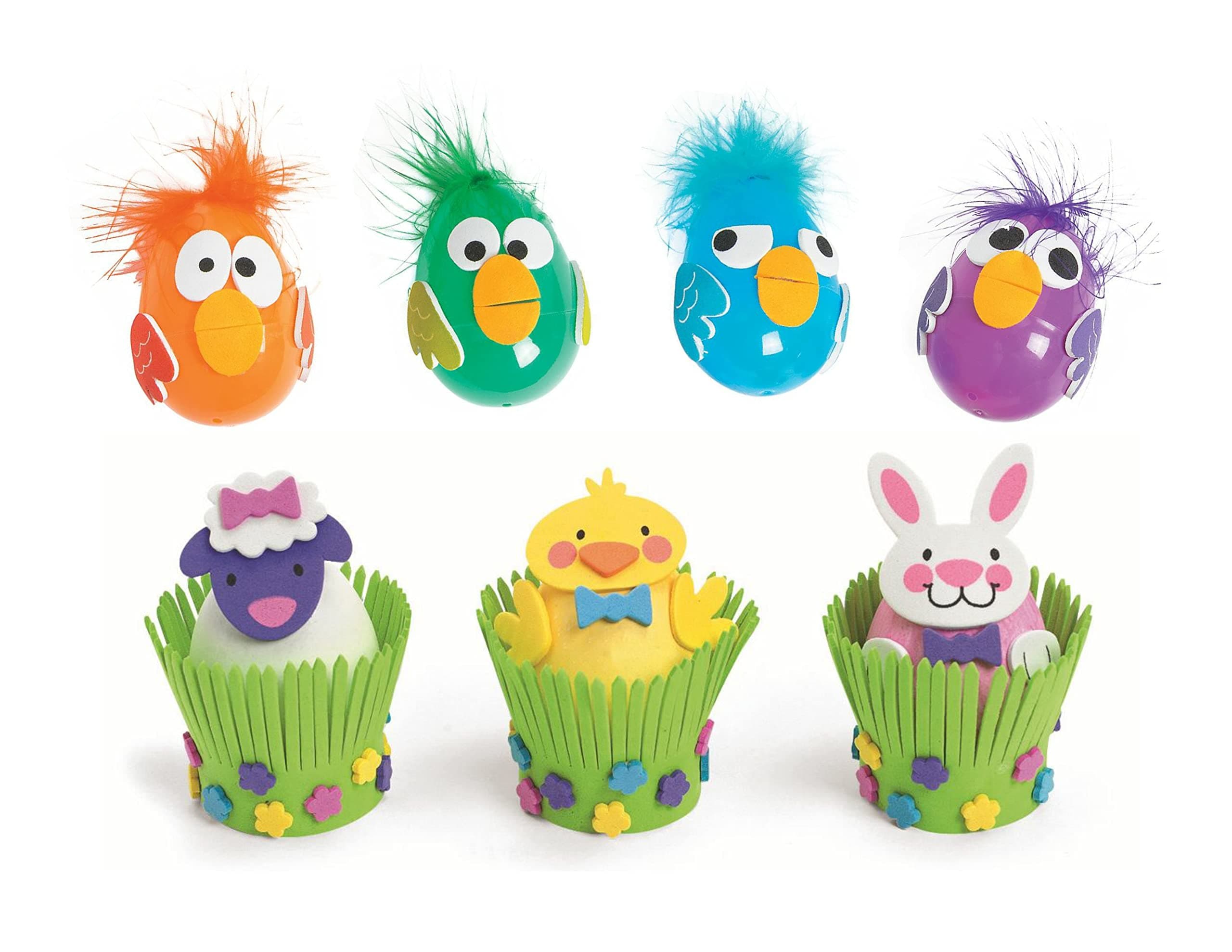 Easter Egg Decorating Crafts Kit - Including Egg and Friends Finger Puppet Decorating Craft Kits (Make 12) and Easter Animal Craft Kits (Make 12)