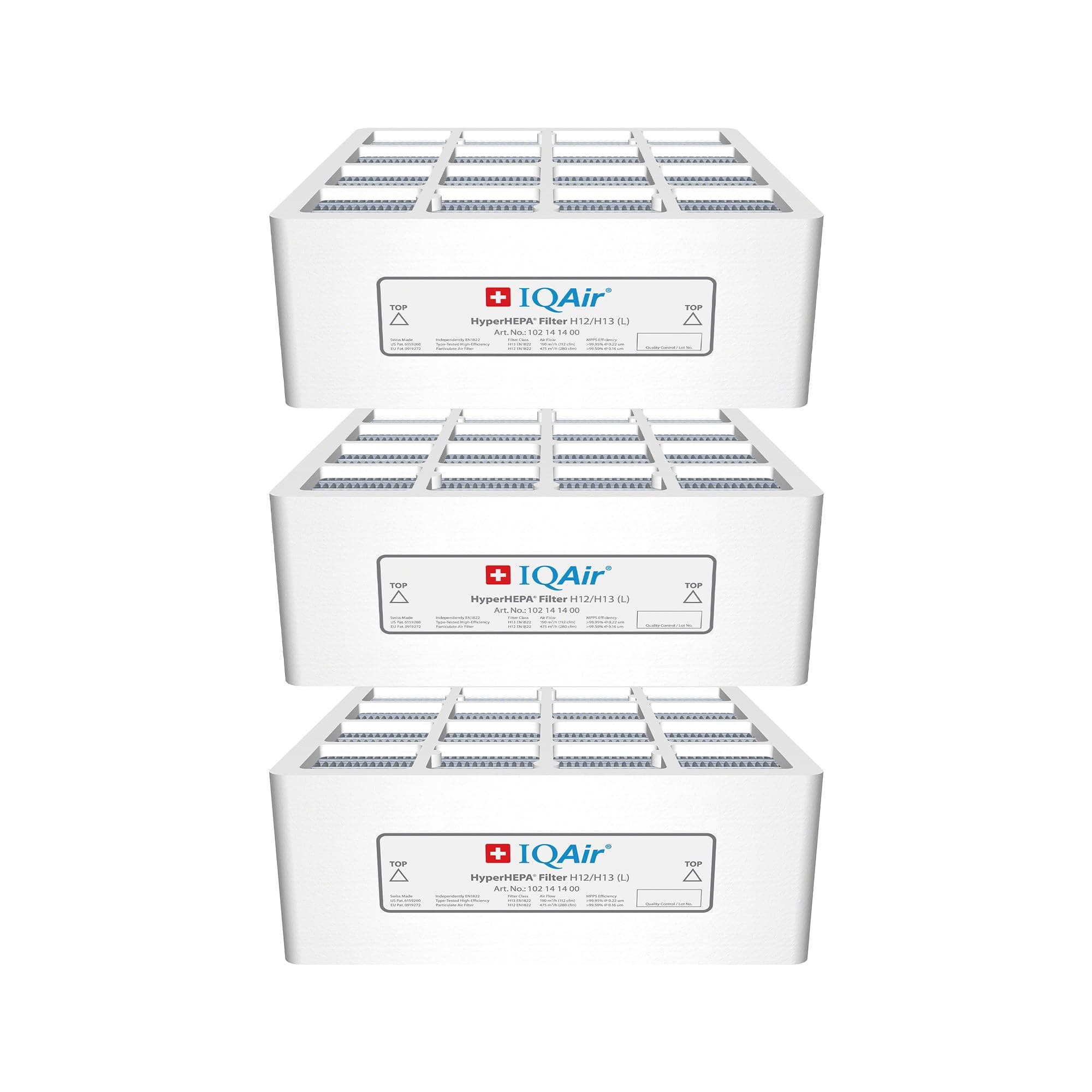 IQAir 3-Pack HyperHEPA Filter Bundle - Genuine Replacement Air Filter HealthPro Series - Filters Ultrafine Particles - Swiss Made Filters