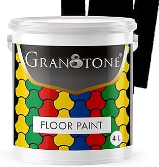 GRANOTONE Floor Paint 4 Litre Jet Black Colour Polyurethane and Acrylic Polymer Based Concrete Sealer Anti Slip Thick and Durable for Cement Floor and Tiles Made in India