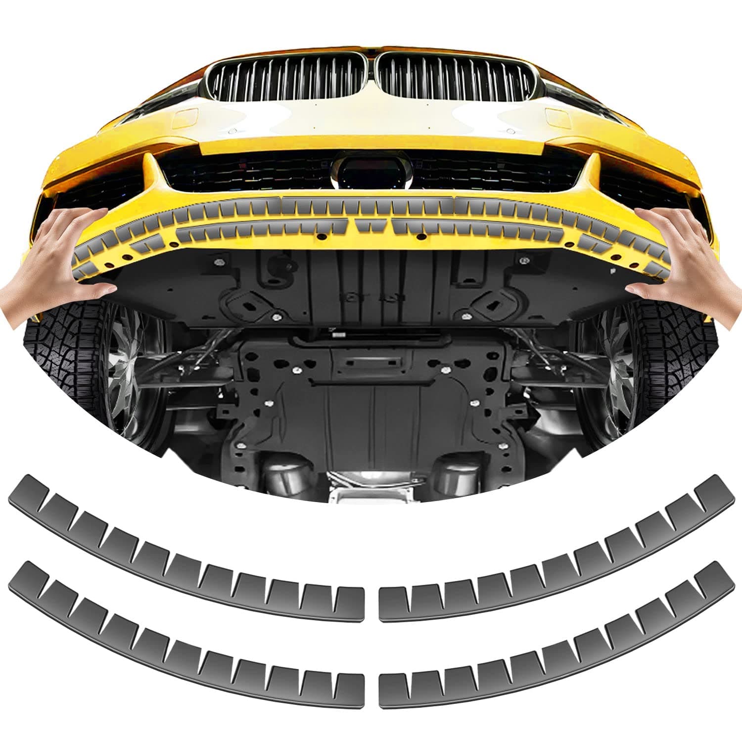 - Front Bumper Scrape Guard 4 Pack Car Universal Black Bumper Lips Scrape Guard Car Under Bumper or Anti-Scratch DIY Protector for Lowered Cars, Sport Cars and SUV