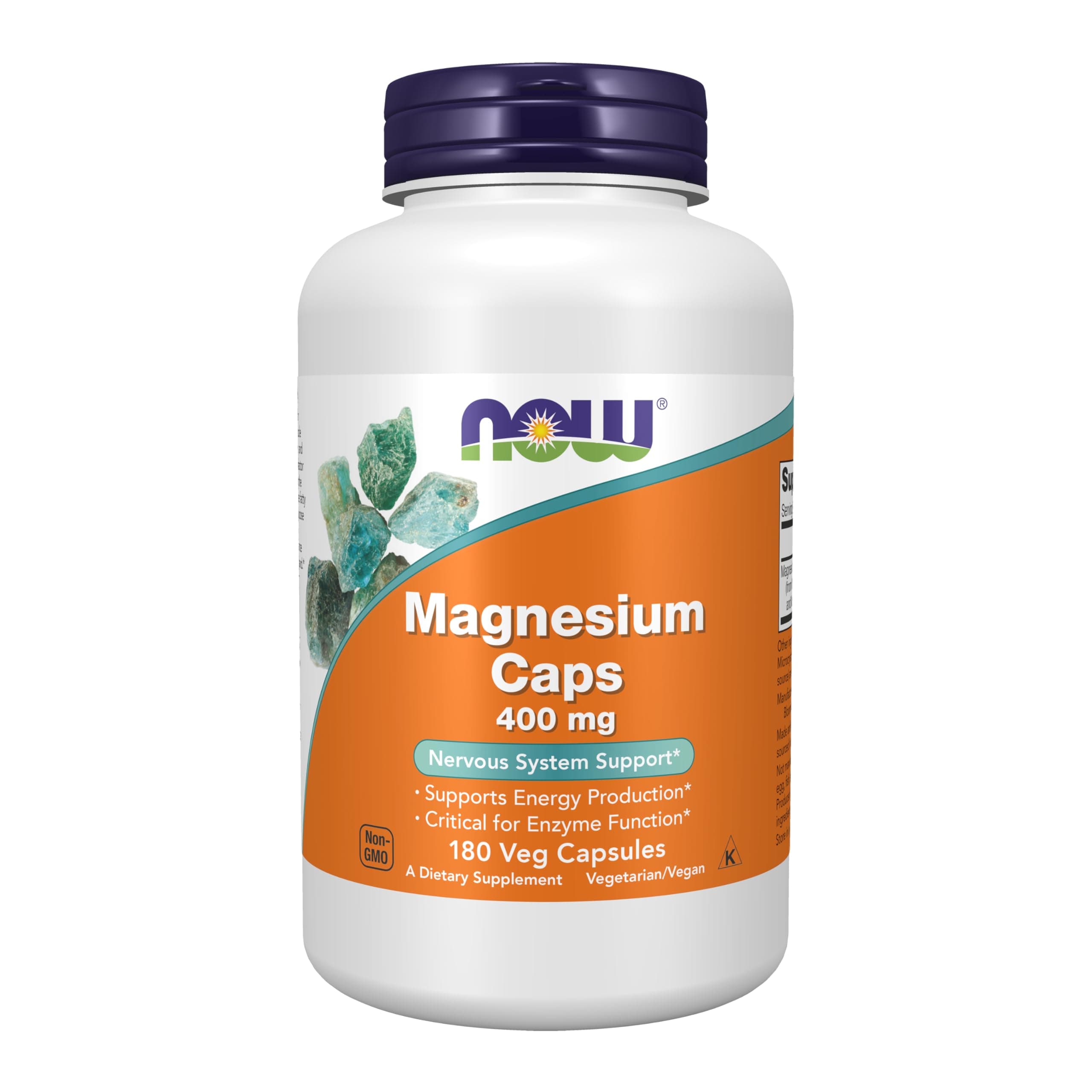 Supplements, Magnesium 400 mg, Enzyme Function*, Nervous System Support*, 180 Veg Capsules