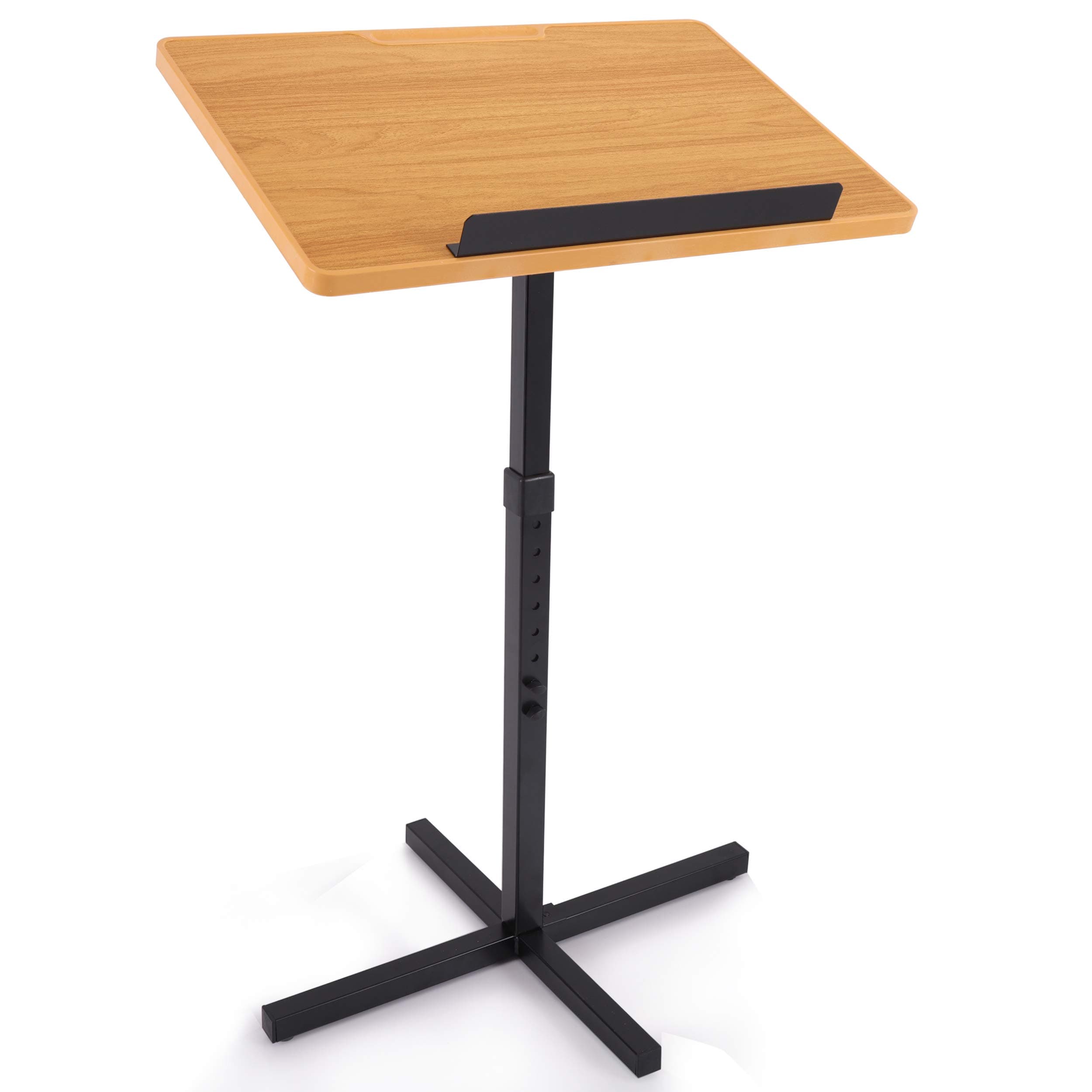 Pyle Portable Floor Rector, Podium Stand, Adjustable Height, Constant Standing Design, Teacher Speaker, Lecture, Classroom, Presentation Stand, Laptop Computer Book Holder with Slanted Top Shelf,