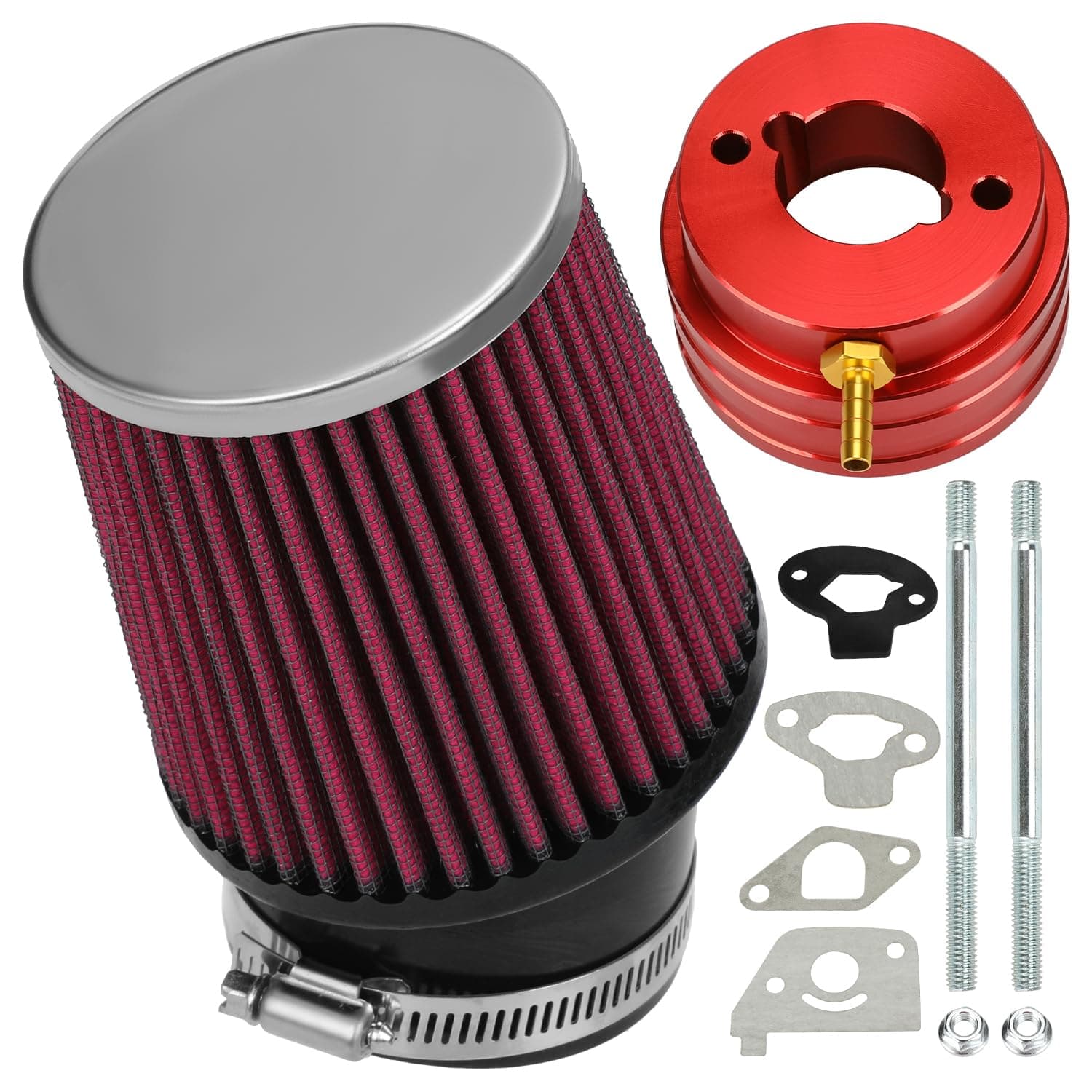 62mm Air Filter Adapter Kit Replacement for Baja DoodleBug DB30 Coleman RB100 Mini Bike 79cc 97cc 105cc 2.5hp 2.8hp Engine Motovox MBX10 MBX11 Monster Mega Moto MMB80 Lifan Parts Accessories