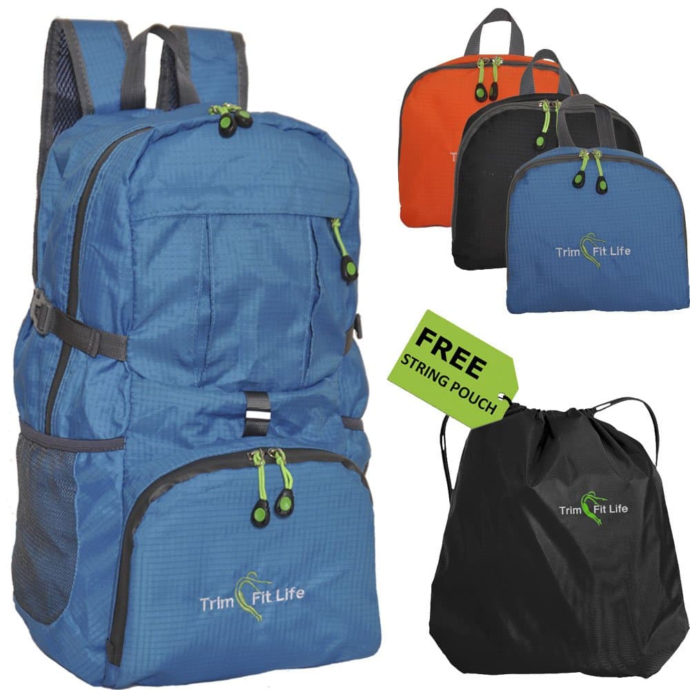 instecho #1 TravPack-30L Foldable Lightweight Backpack Daypack-Water Resistant with Premium Waterproof Zippers for Active Lifestyle and Travel (Blue)