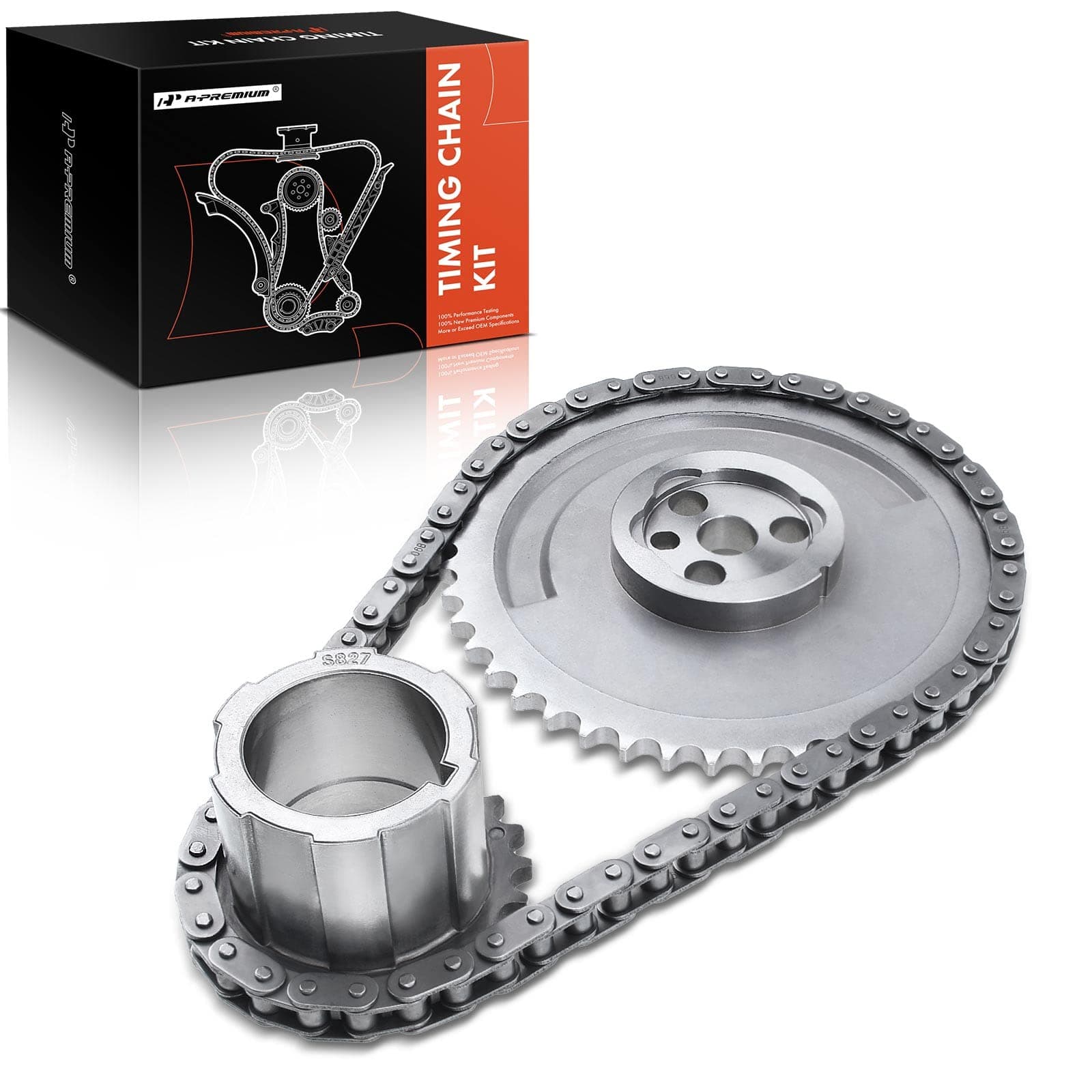 A-Premium Engine Timing Chain Kit [OHV, V8 4.8 5.3 5.7 6.0L ] Compatible with Chevy, GMC, Pontiac, Isuzu, Saab, Hummer, Cadillac, Buick - Express, Silverado, Corvette, Envoy, Sierra, H2, 9-7x & More