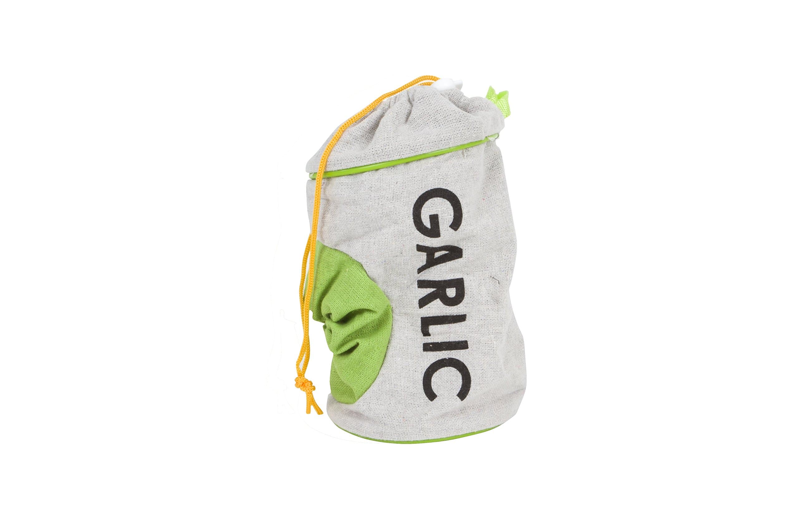 Fresh Fare Garlic Keeper, Double Drawstring Feature Protects from Light and Delays Spoilage Sprout-Free Vegetable Storage Bag, 12 Head Capacity