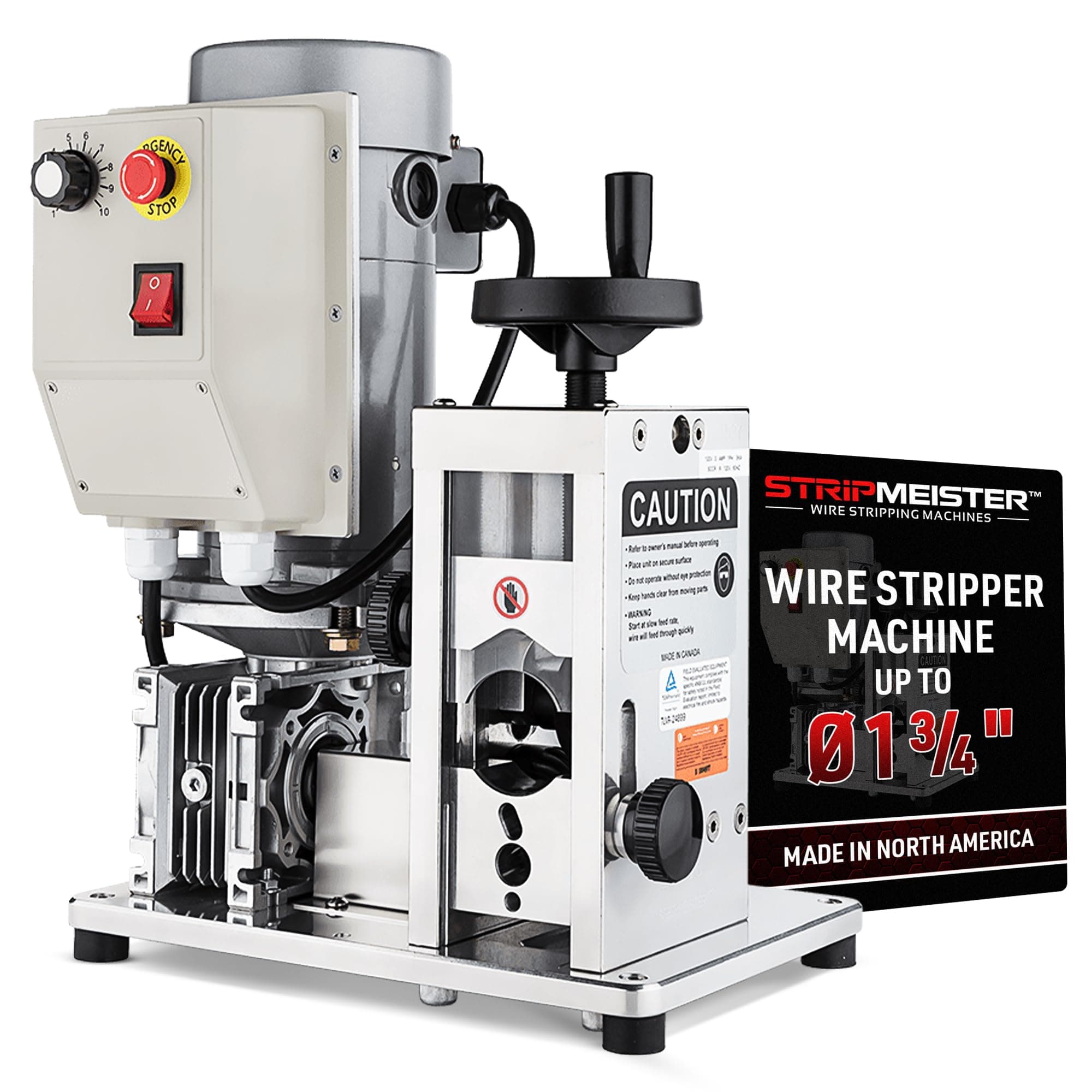 Automatic Wire Stripping Machine – StripMeister E1000 Electric Heavy‑Duty Wire Stripper for Copper & Aluminum Cables up to 1‑3/4”, Industrial‑Grade, Jam‑Free Design