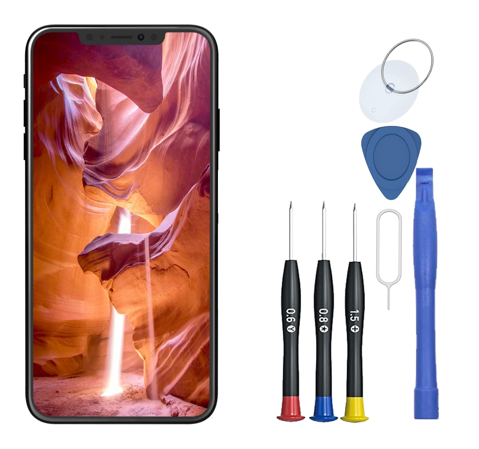for iPhone 11 Screen Replacement Kit LCD Digitizer Front Glass Supporting Face ID Display Retina HD Full Complete Frame Assembly Set, 3D Touch, Repair Tools, Waterproof Adhesive, 6.1 Inch