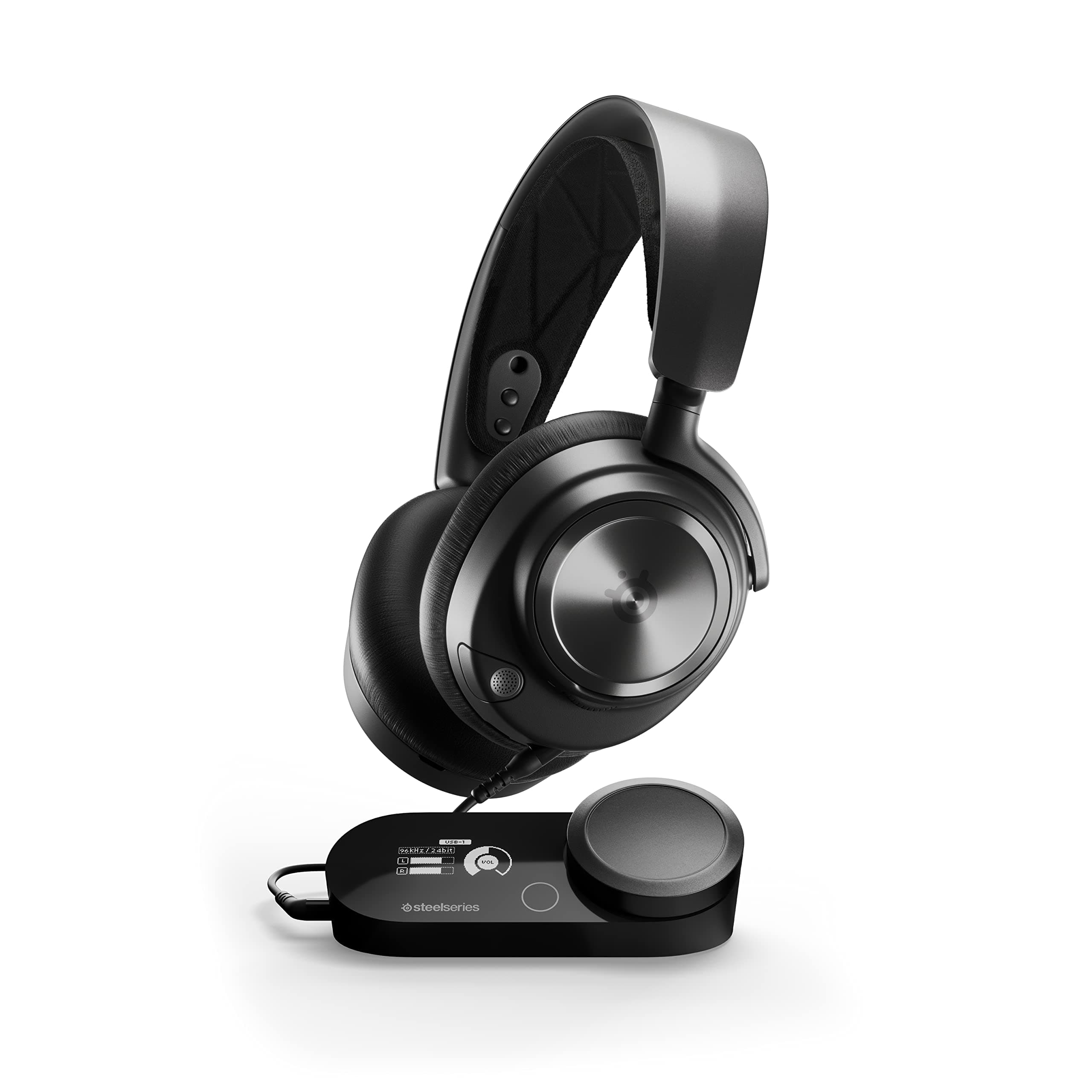 SteelSeries Arctis Nova Pro Multi System Gaming Headset Premium Spatial Audio GameDAC Gen 2 ESS Sabre Quad DAC ClearCast Gen 2 Mic PC, PS5, PS4, Switch, Black, Wired