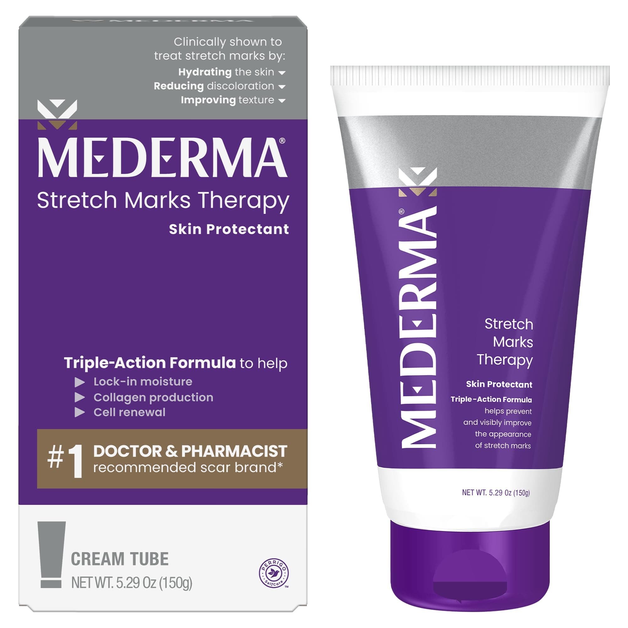 Mederma Stretch Marks Therapy - Prevents & Treats Stretch Marks, Safe for Pregnancy & Breastfeeding, Hydrates & Nourishes Skin, 5.29 oz (150g)