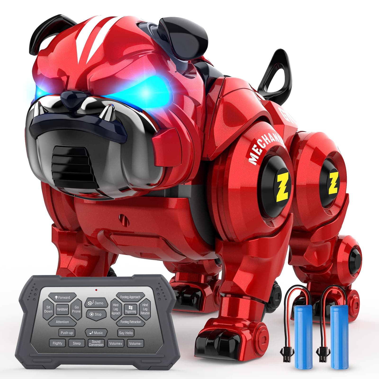Robot Dog for Kids, Remote Control Robot Rechargeable Programing Stunt Robo Dog with Sing, Dance, Touch Function, Robotic Dog Toy for Boys Ages 5 6 7 8 9 10+ Birthday Gifts, Red
