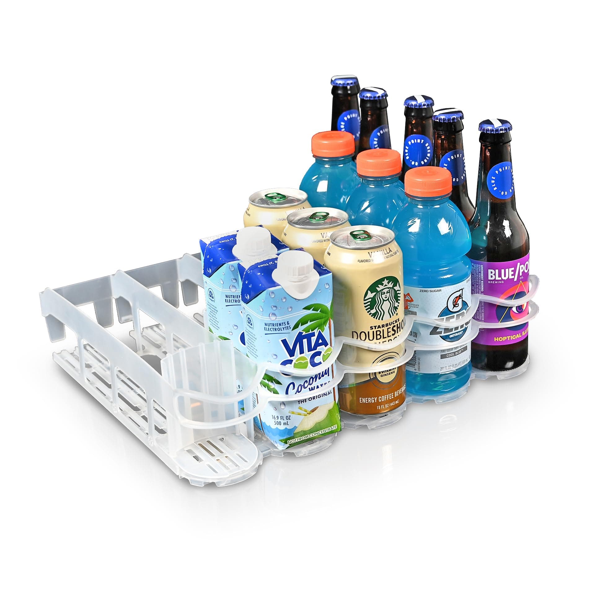 Display Technologies, Fridge-Plus Pusher Glide - 1 Pack Home Refrigerator/Mini Fridge Bar Fridge Bottle Can Organizer