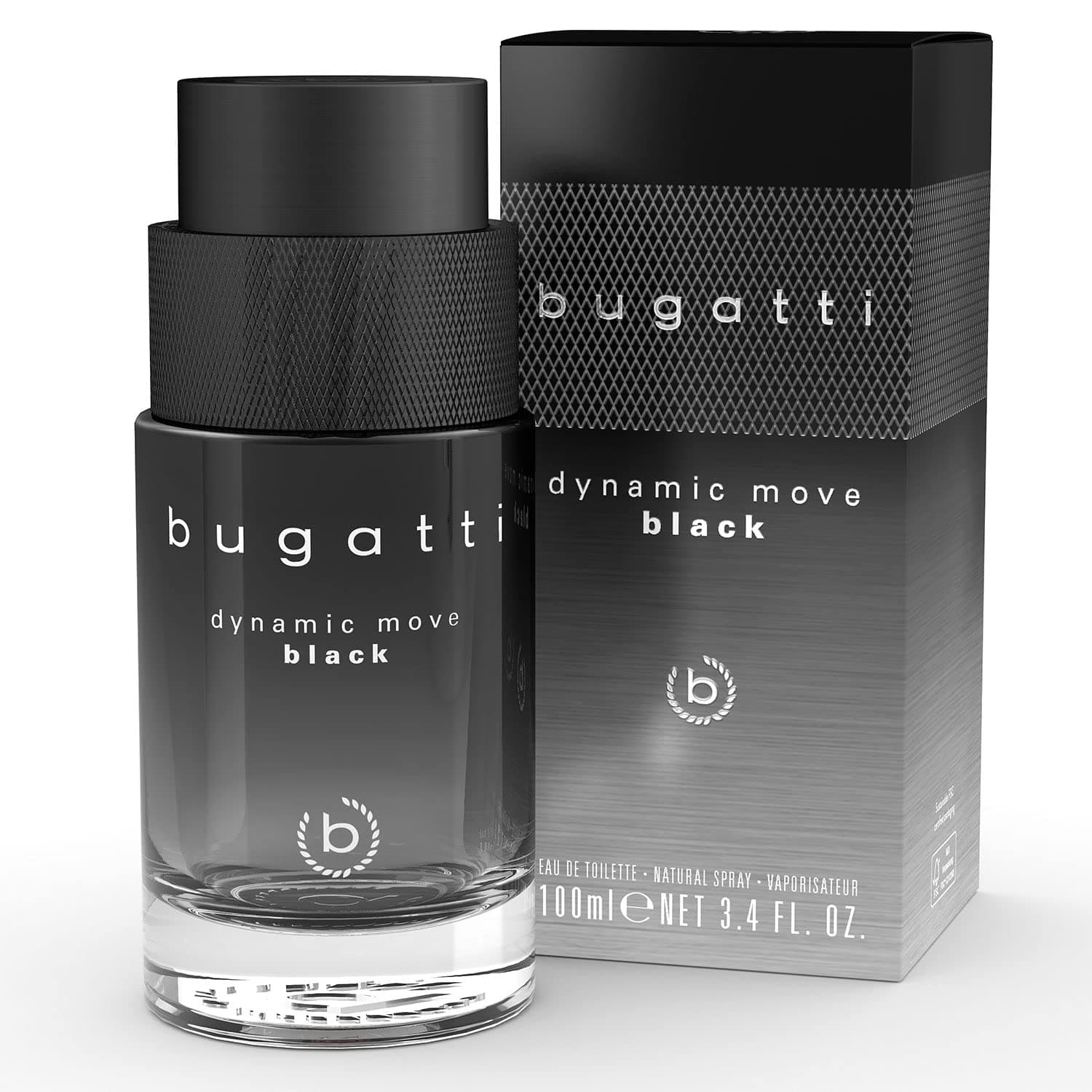 bugatti Dynamic Move Black perfume for men 100 ml I oriental-woody men's eau de toilette I sensual-strong combination of cashmere wood, musk & lychee I fruity, fresh & woody-warm