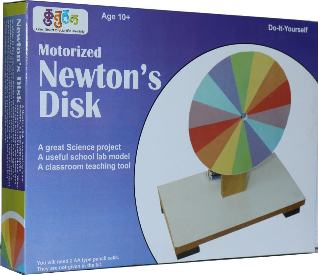 motorized newton’s disk. do it yourself kit. science exploration school project.- Multi color