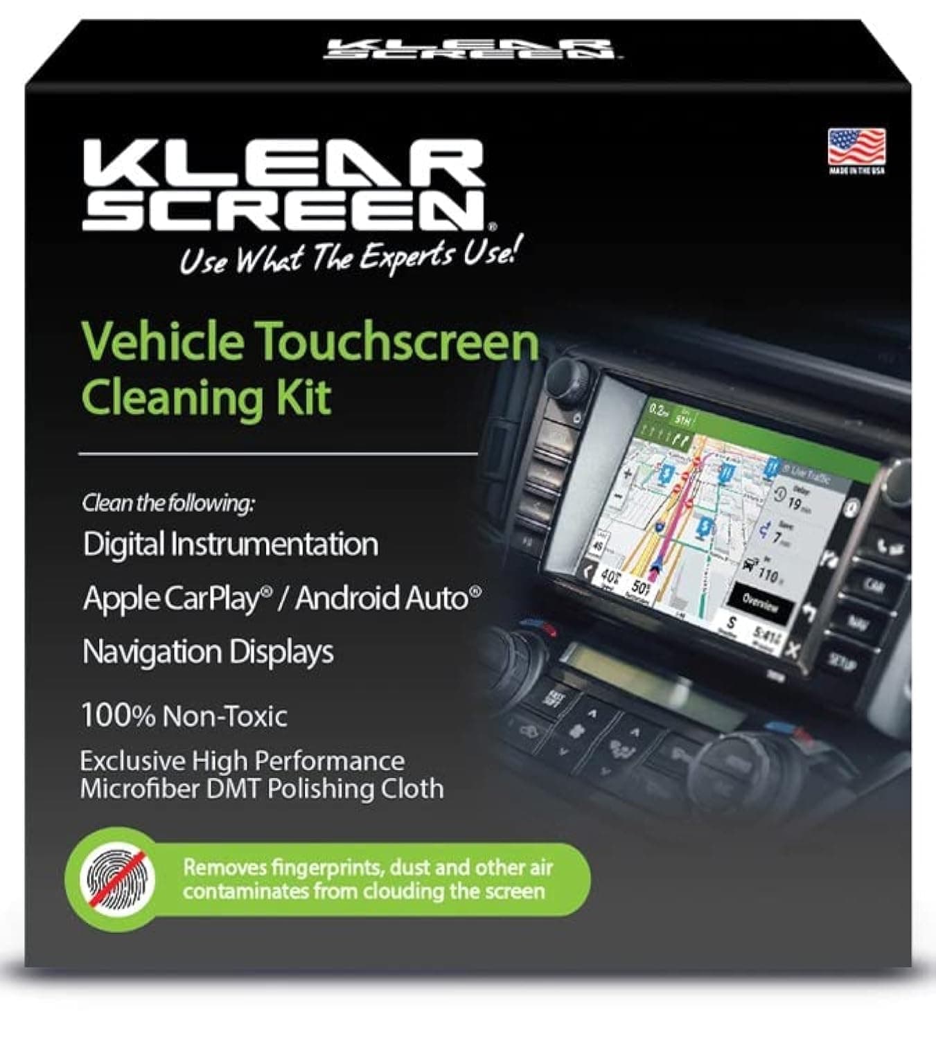 Klear Screen Premium Navigation Screen Cleaner 2oz Spray Bottle Great for Large Nav Screens in Cars 2 Bonus Cloths Included Made in The USA