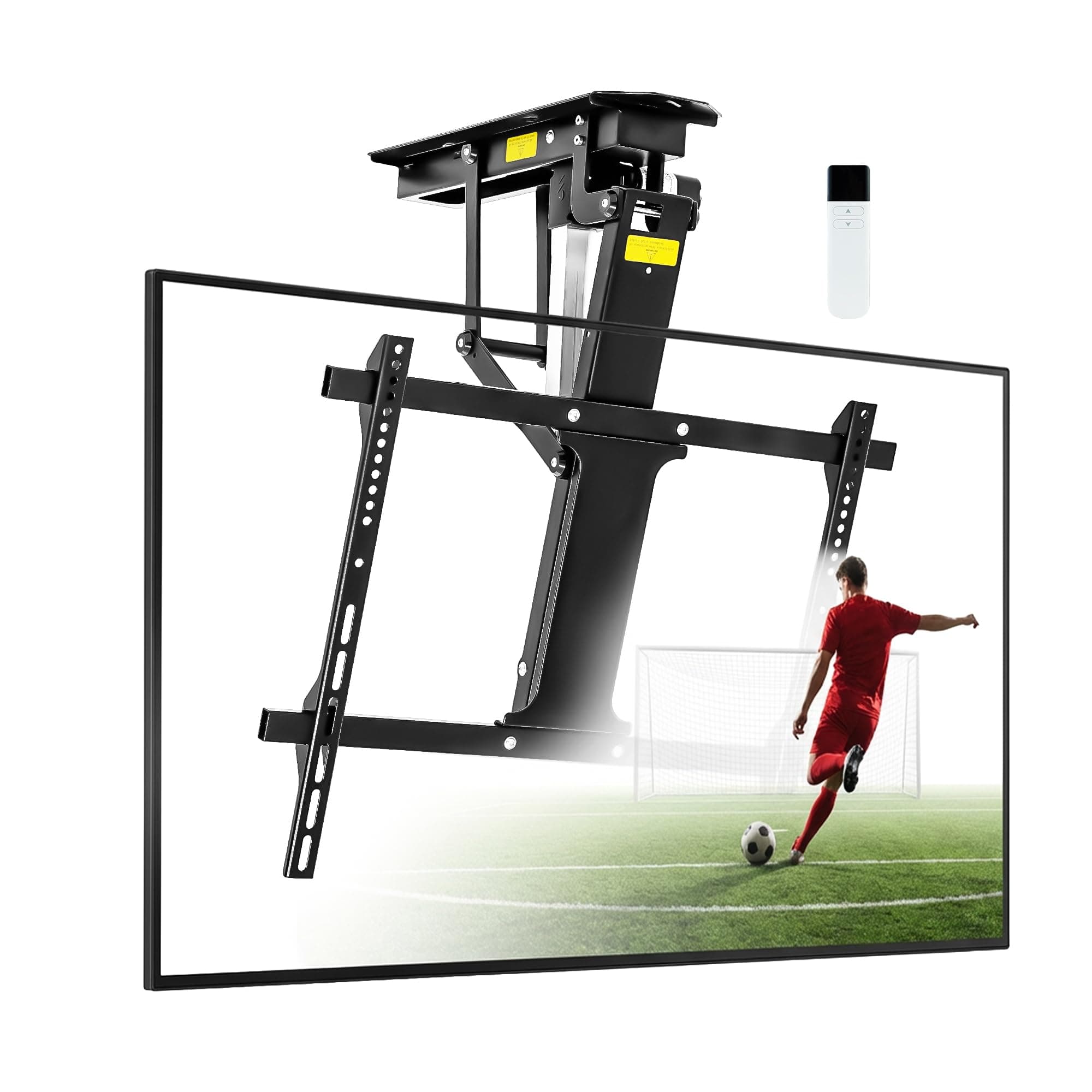 TOPSKY Electric Ceiling TV Mount with Remote, Motorized Drop Down TV Ceiling Mount for 32–70 Inch Flat & Curved TVs, Up to 88 lbs, VESA 600x400, Fits Flat & Pitched Ceilings, Black